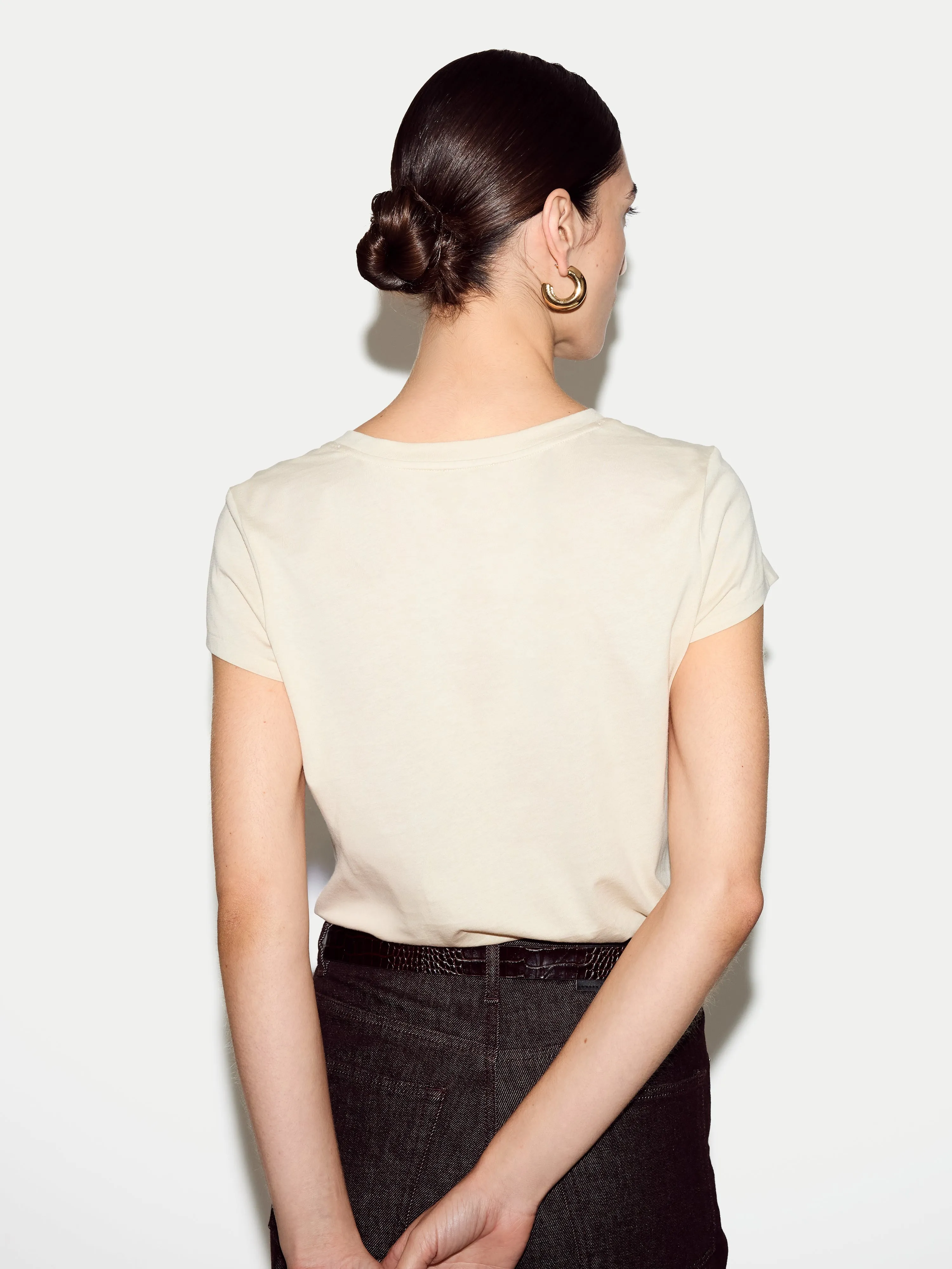 Supima Cotton Scoop Neck T-shirt | Beige sold by Jigsaw product image thumbnail 4