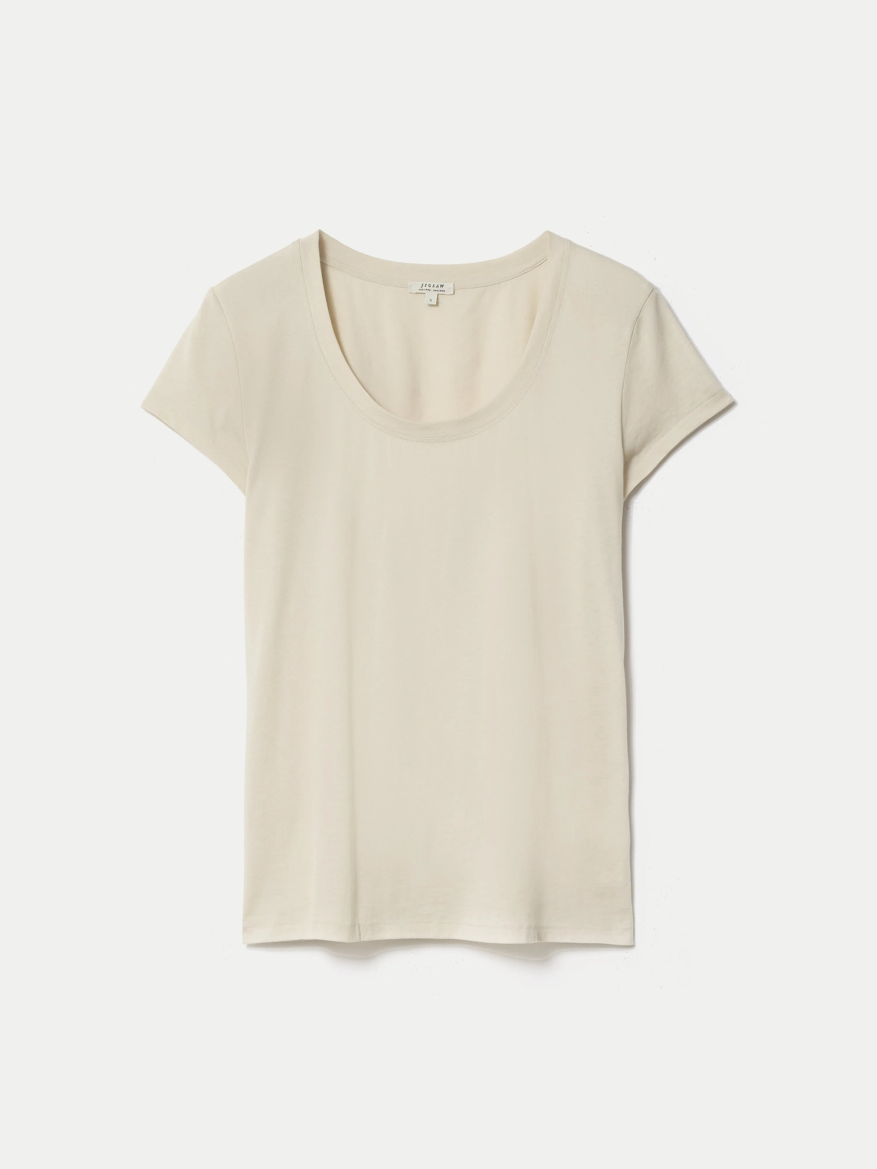 Supima Cotton Scoop Neck T-shirt | Beige sold by Jigsaw product image thumbnail 5