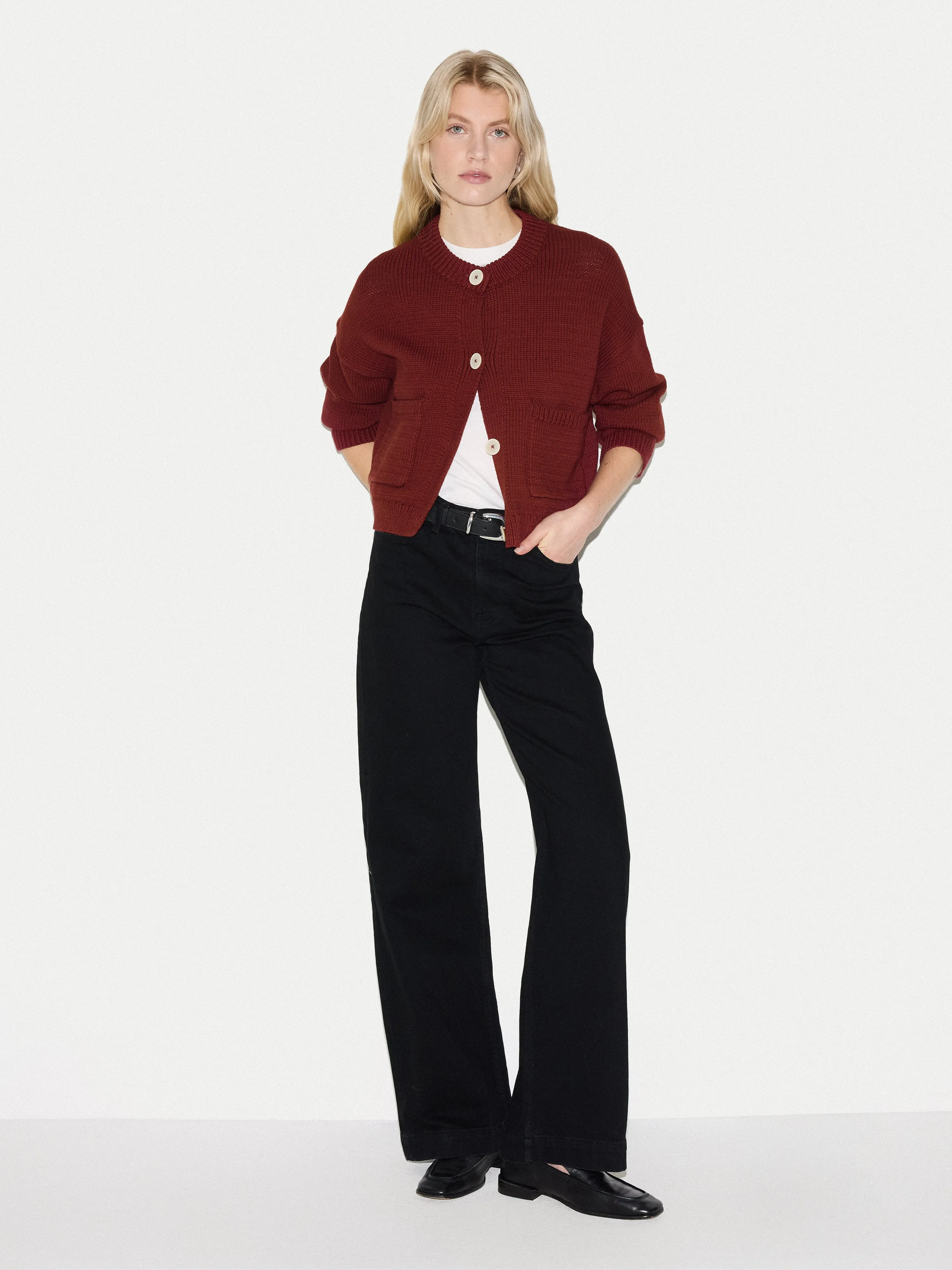 Chunky Cotton Cardigan | Red sold by Jigsaw product image thumbnail 4