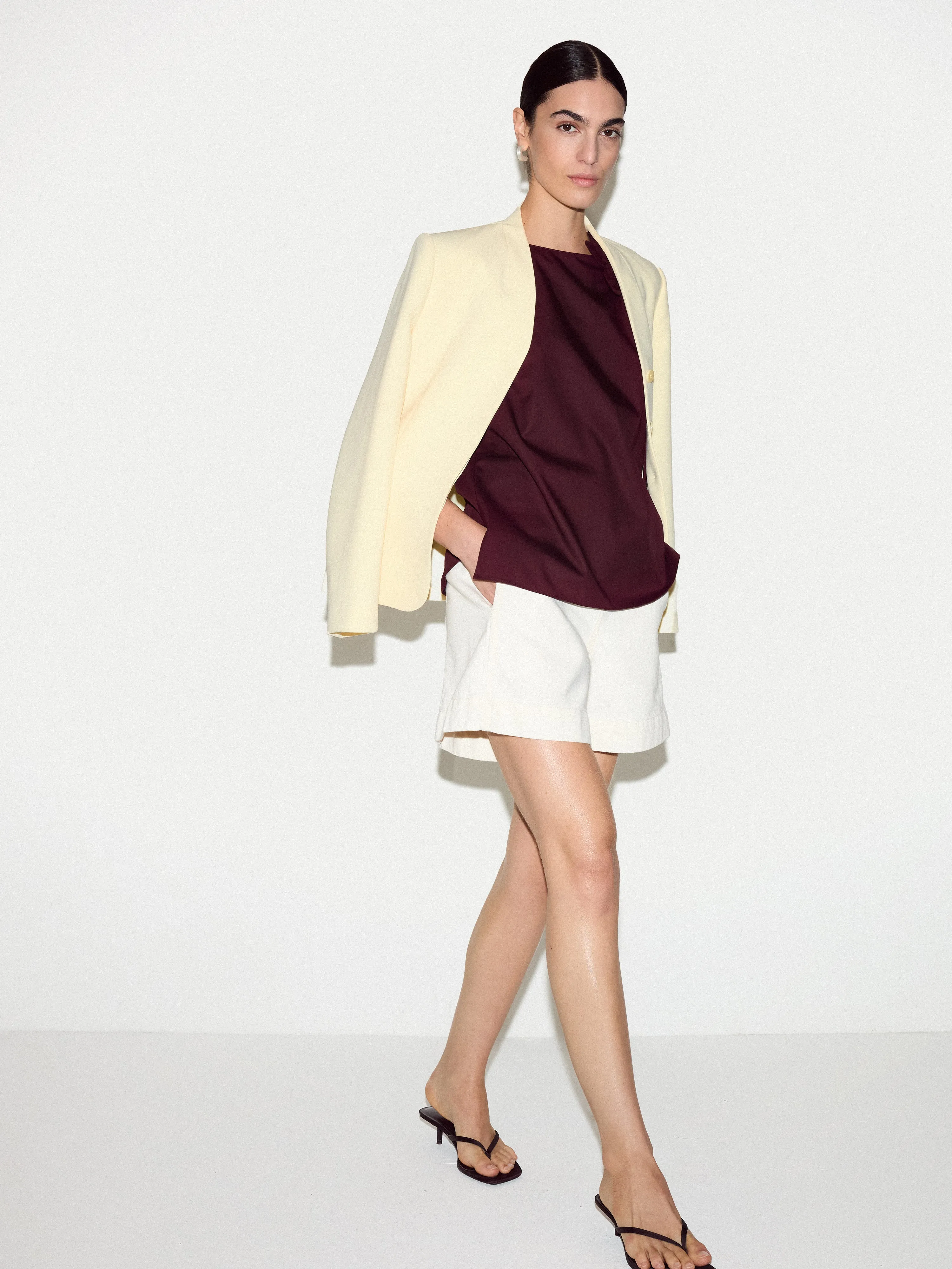 Flower Applique Cotton Top | Burgundy sold by Jigsaw product image thumbnail 4