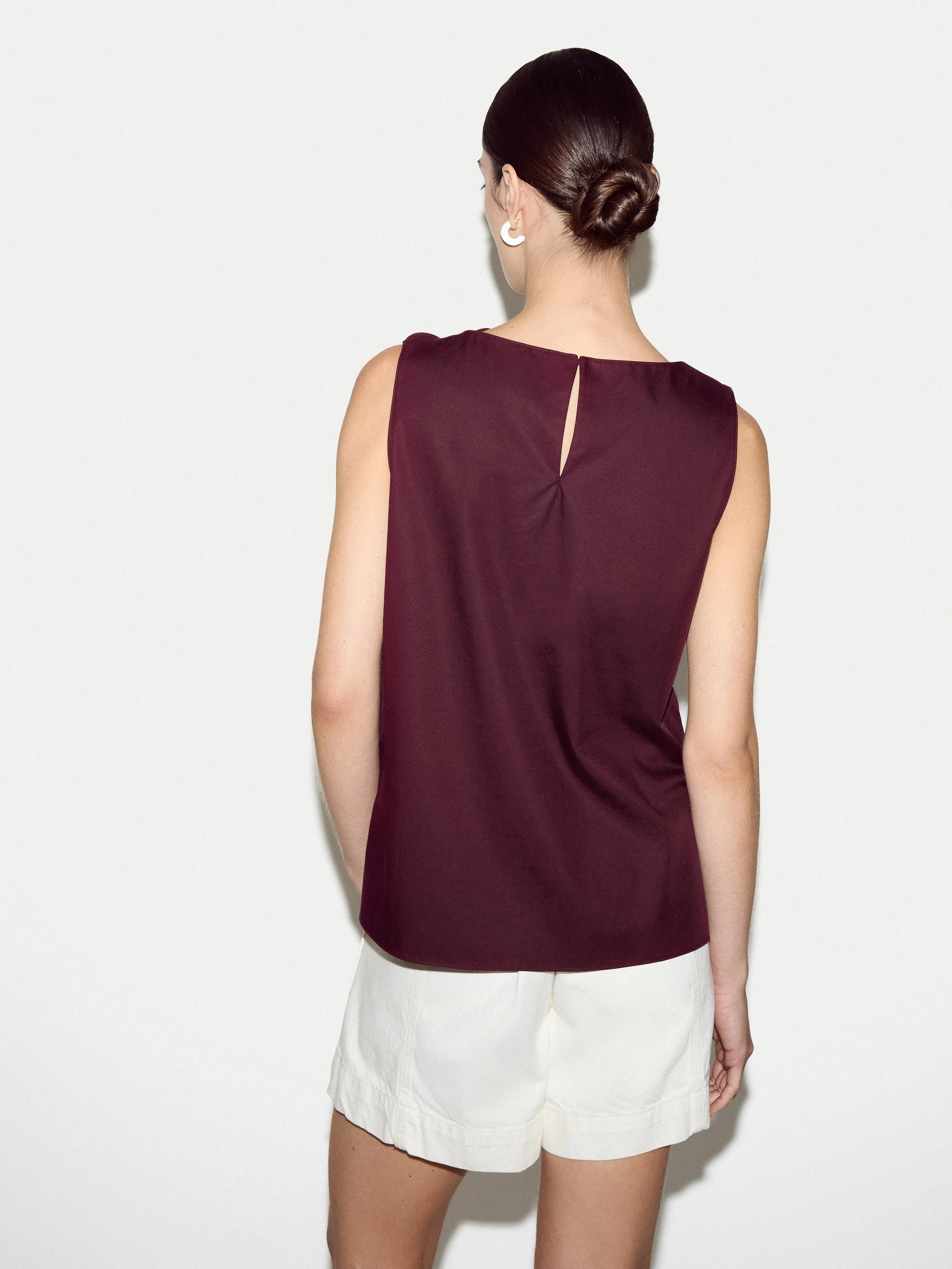 Flower Applique Cotton Top | Burgundy sold by Jigsaw product image thumbnail 5