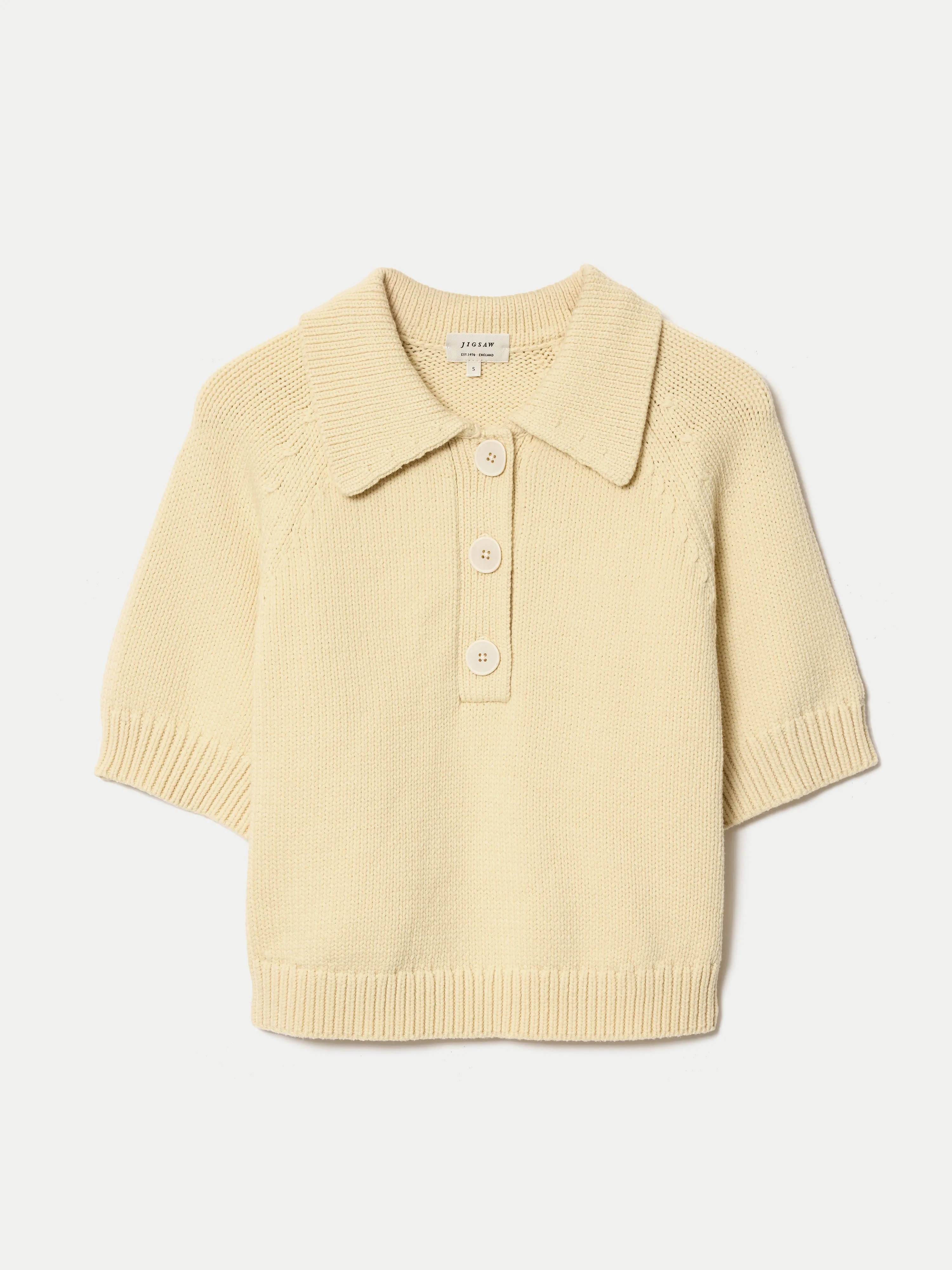 Chunky Cotton Collar Top | Pale Yellow sold by Jigsaw product image thumbnail 5