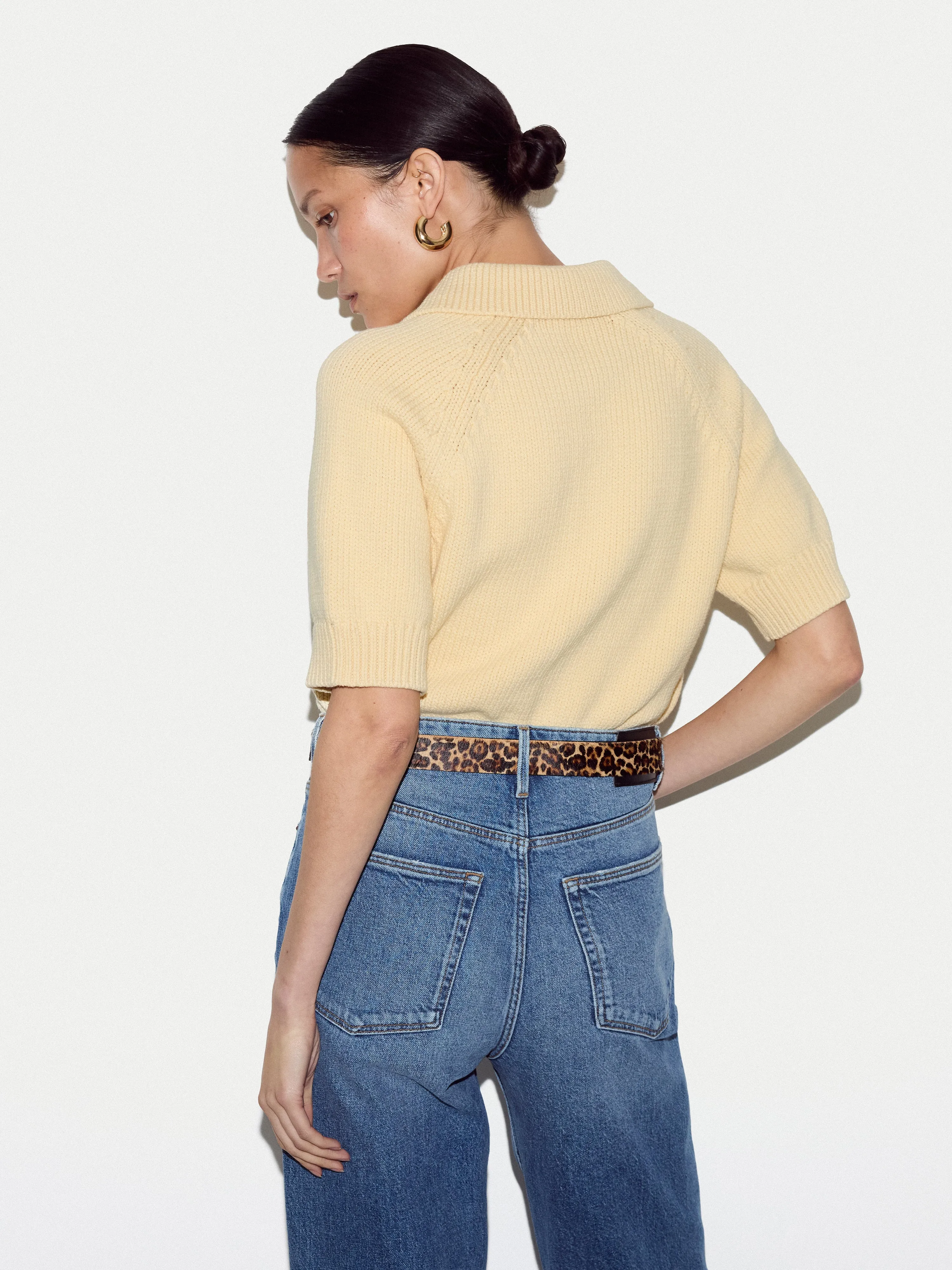 Chunky Cotton Collar Top | Pale Yellow sold by Jigsaw product image thumbnail 4