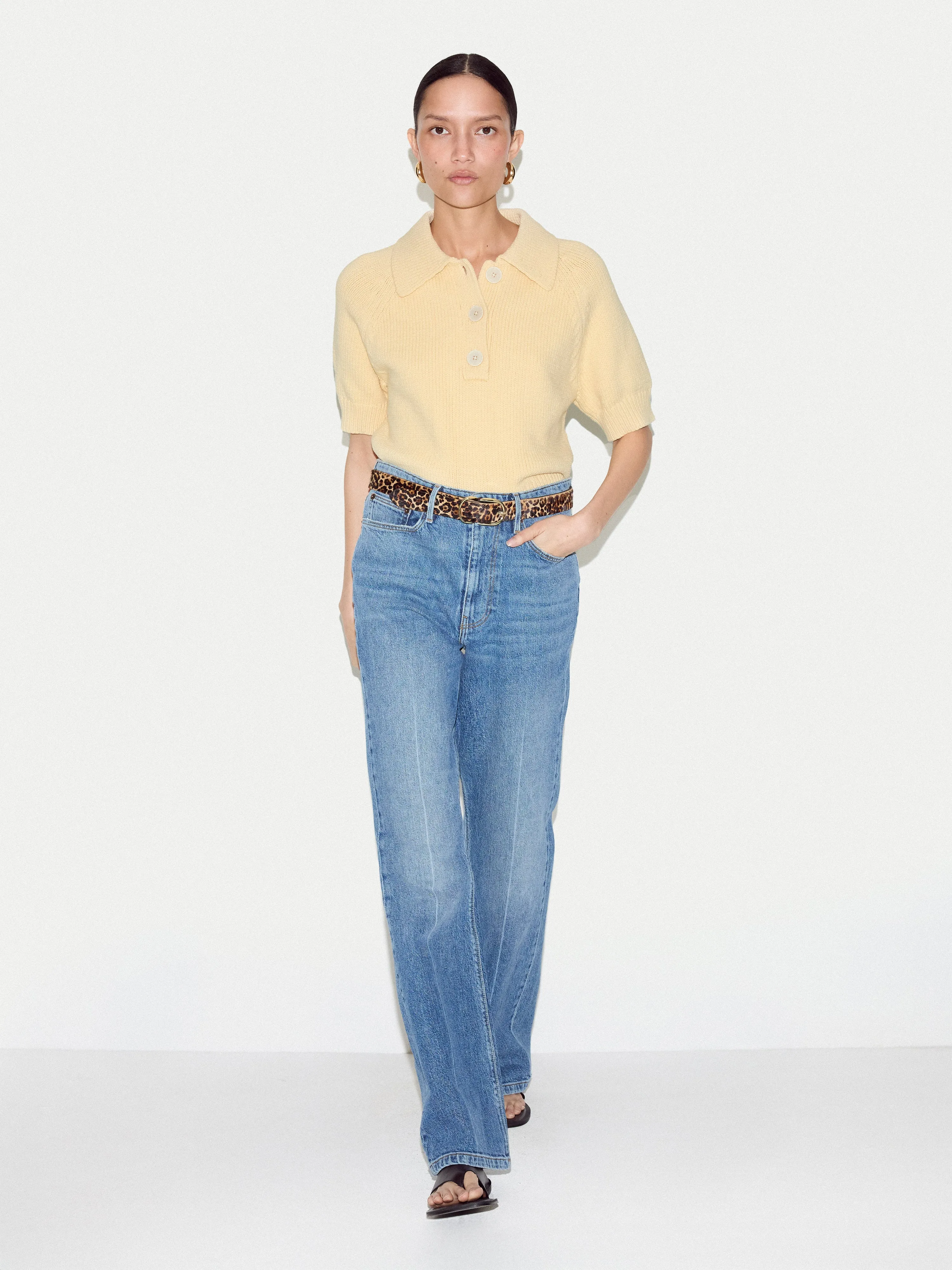 Chunky Cotton Collar Top | Pale Yellow sold by Jigsaw product image thumbnail 2