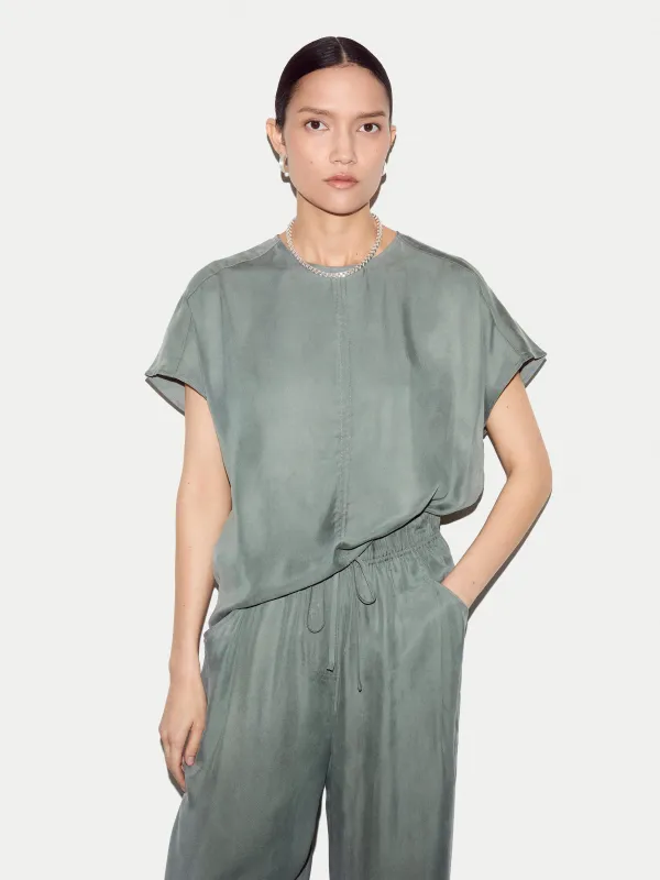 Cupro Relaxed T-shirt | Khaki made by Jigsaw