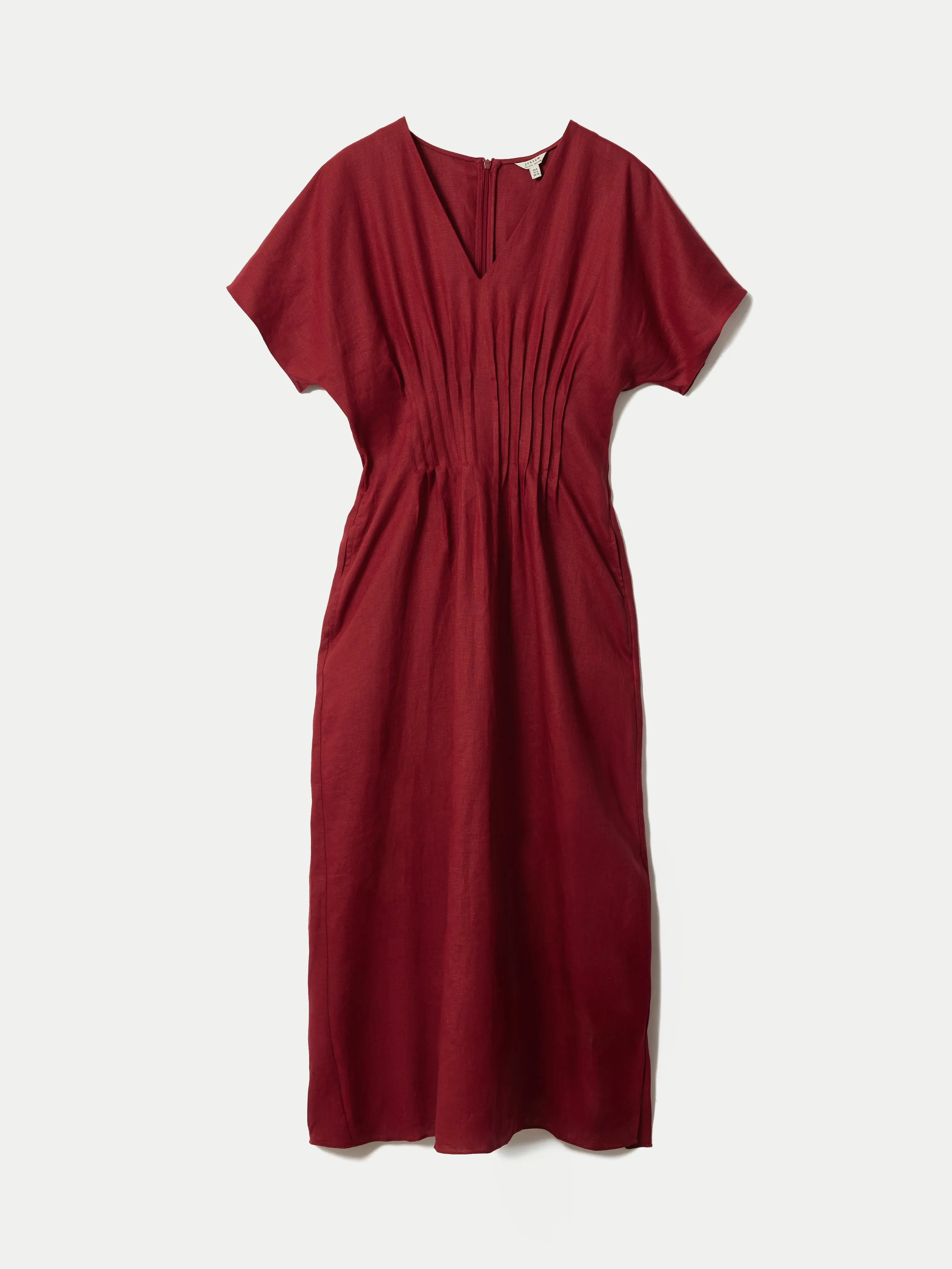 Linen Pintuck Waist Dress | Red sold by Jigsaw product image thumbnail 5