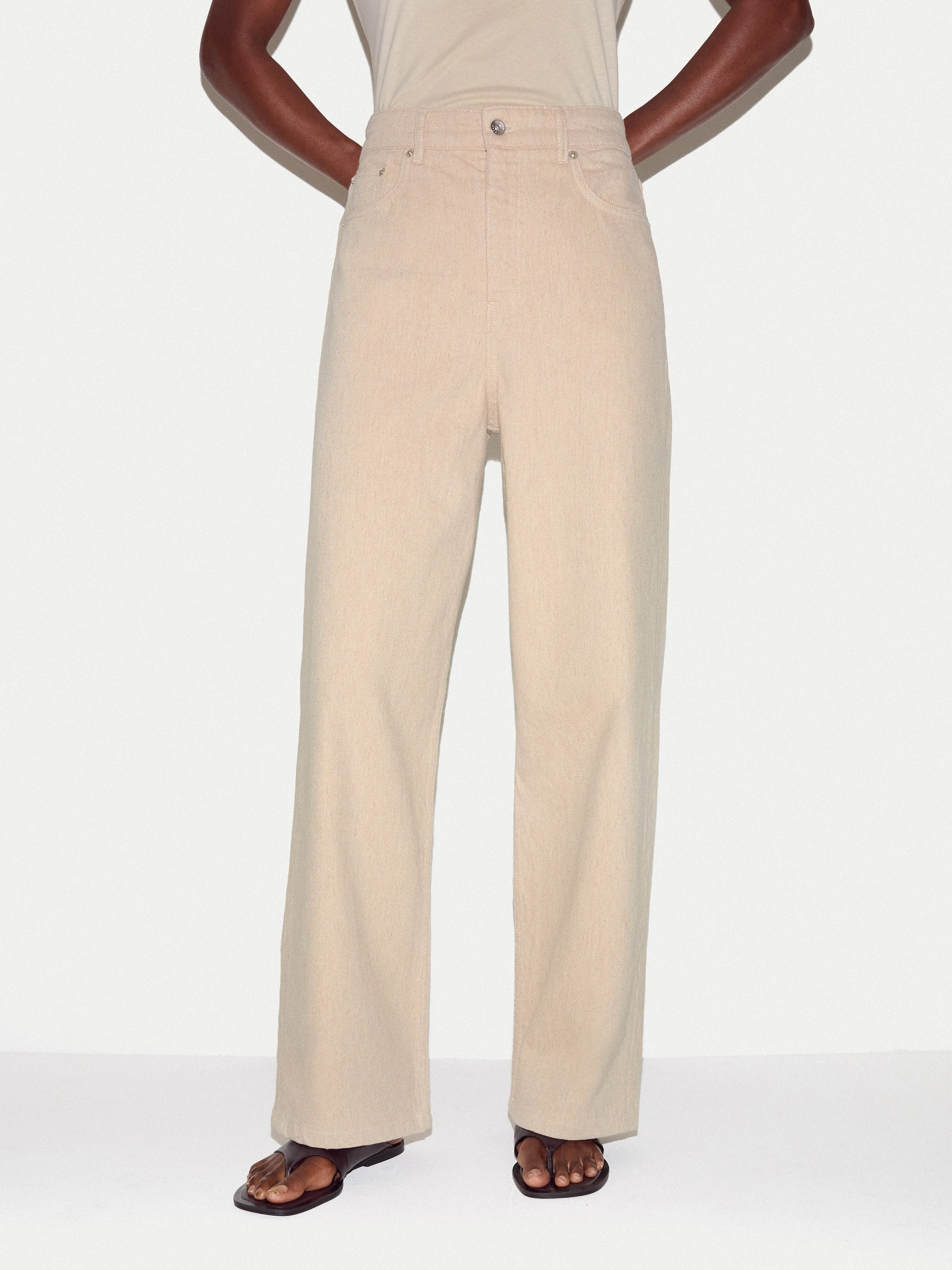 Lucia High Waisted Jean | Oatmeal sold by Jigsaw product image thumbnail 2