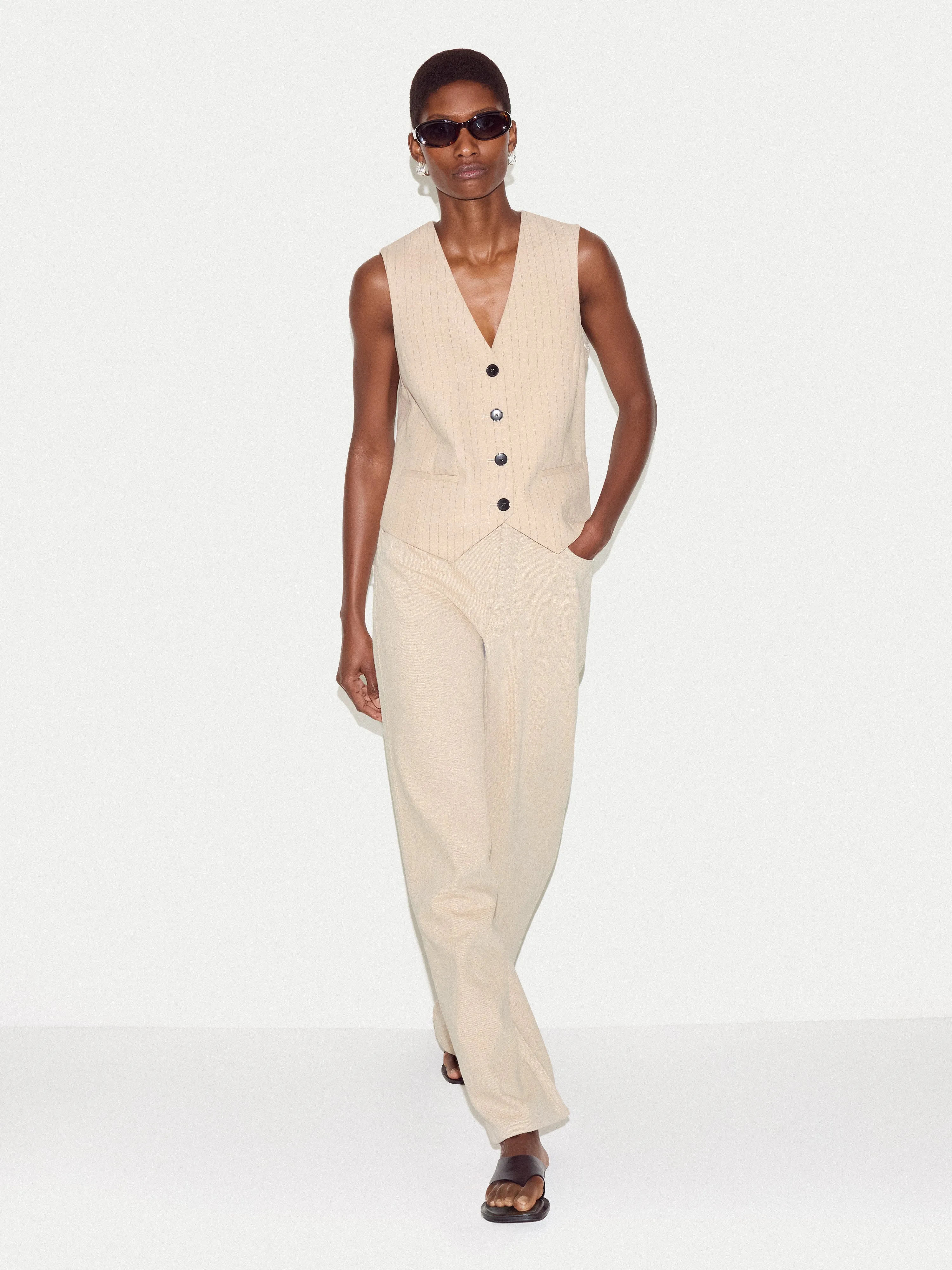 Lucia High Waisted Jean | Oatmeal sold by Jigsaw product image thumbnail 3
