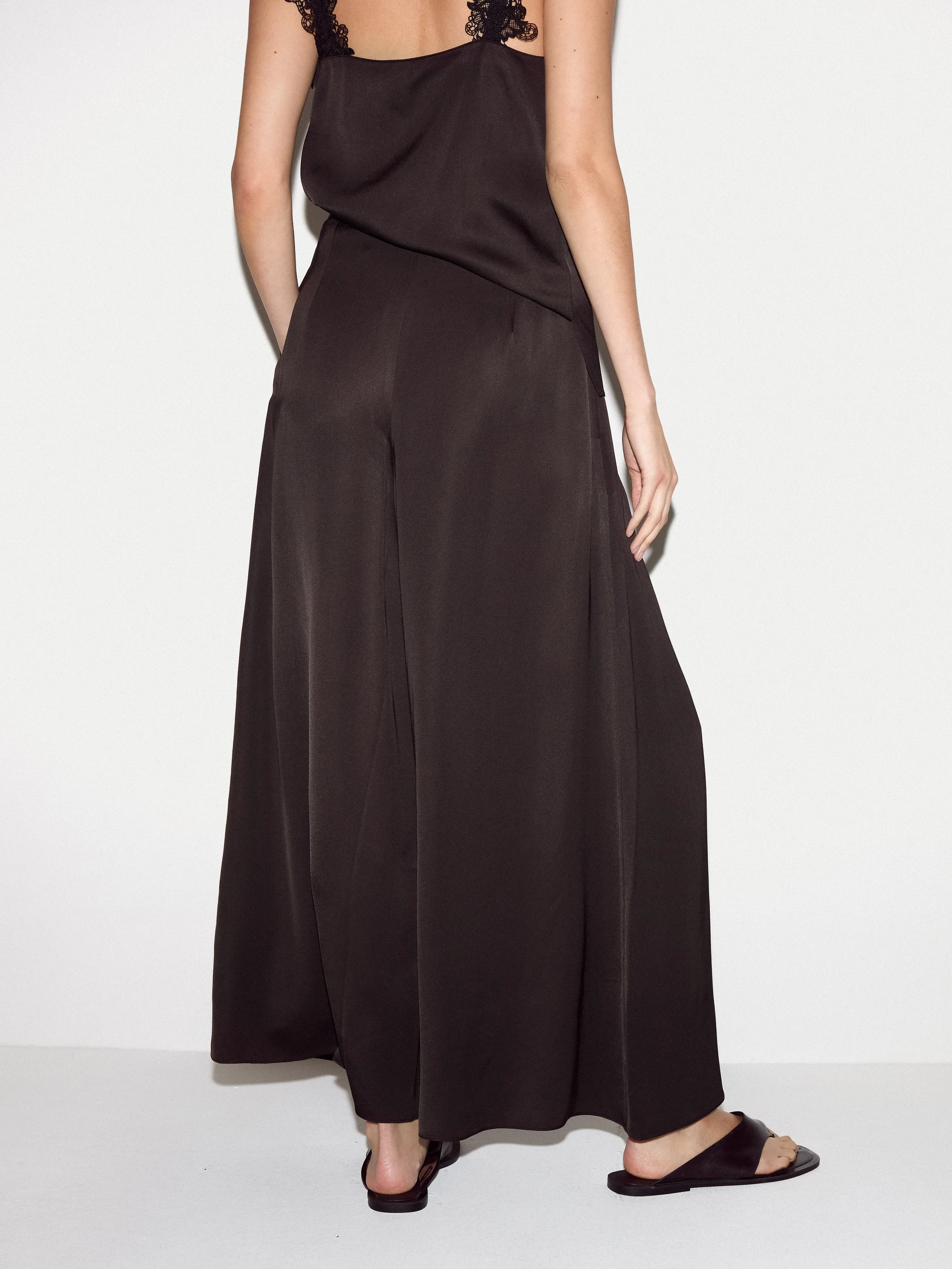 Satin Pleated Trouser | Brown sold by Jigsaw product image thumbnail 5