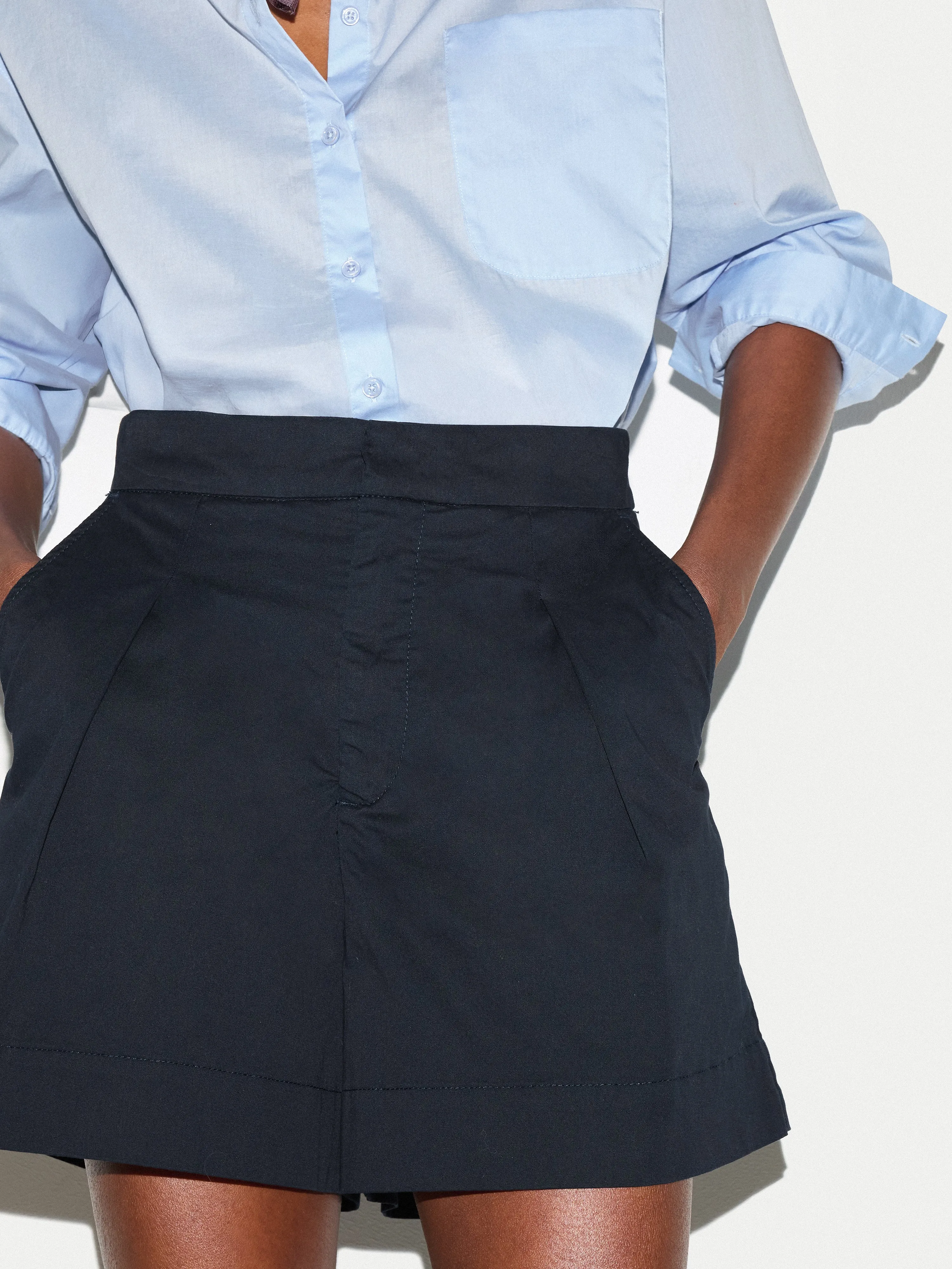 Cotton Pleat Front Chino Short | Navy sold by Jigsaw product image thumbnail 3
