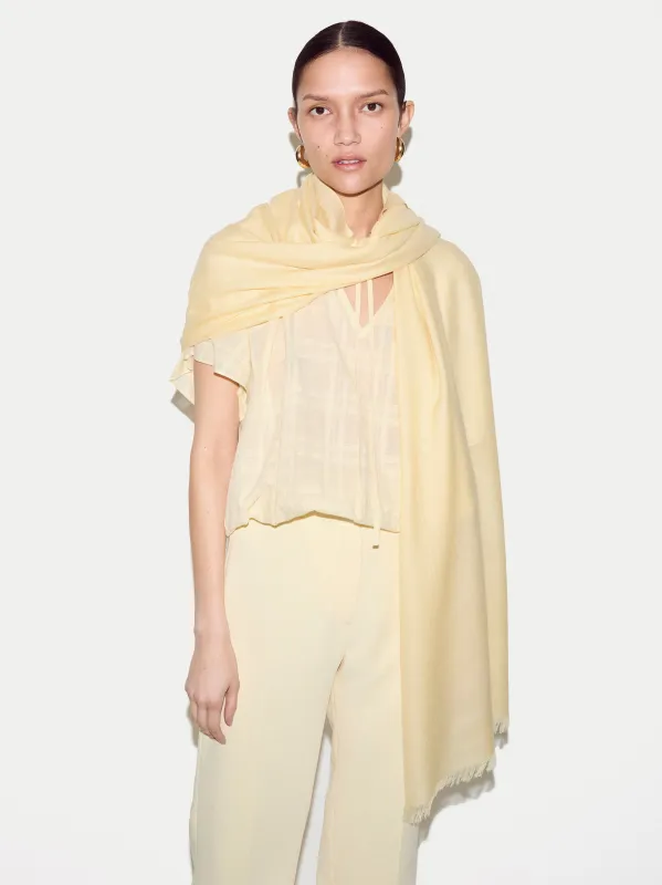 Wool Silk Pashmina | Yellow made by Jigsaw