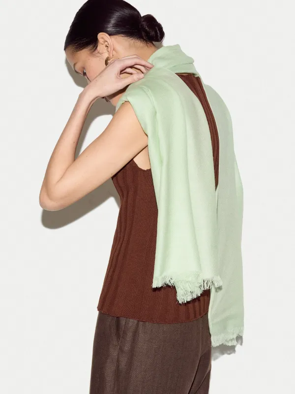 Wool Silk Pashmina | Light Green made by Jigsaw