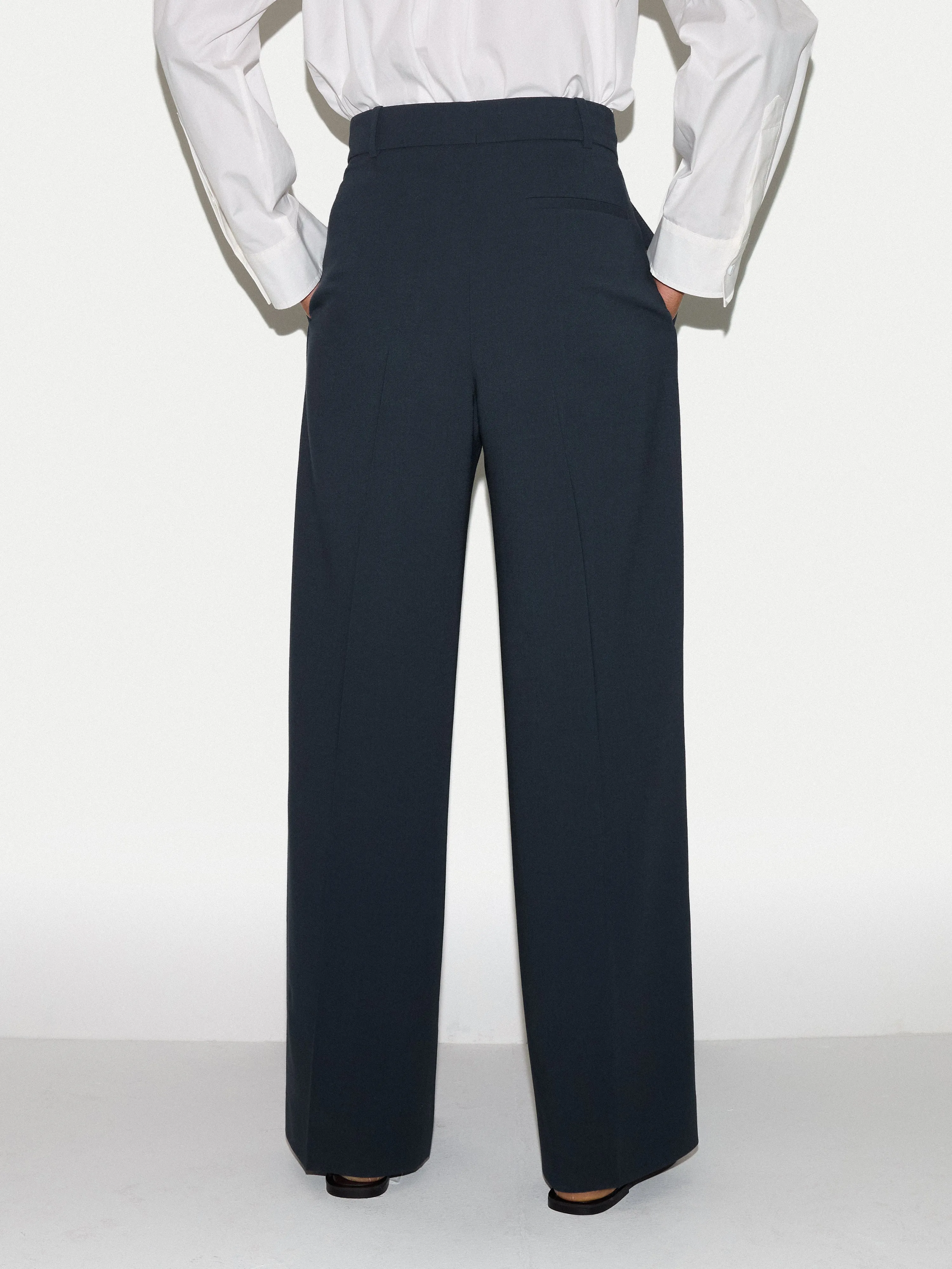 Kemp Fluid Twill Trouser | Navy sold by Jigsaw product image thumbnail 5