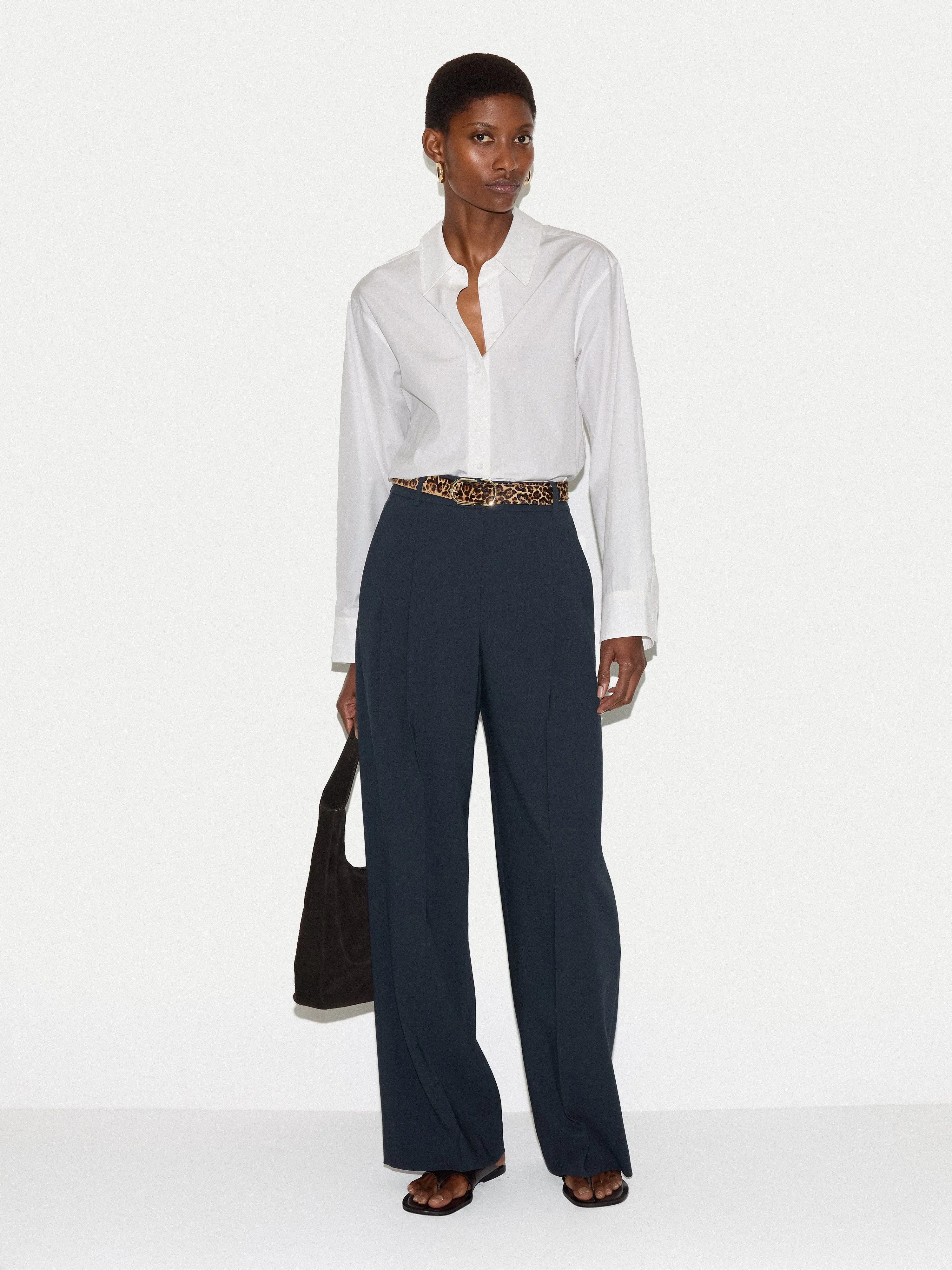 Kemp Fluid Twill Trouser | Navy sold by Jigsaw product image thumbnail 2