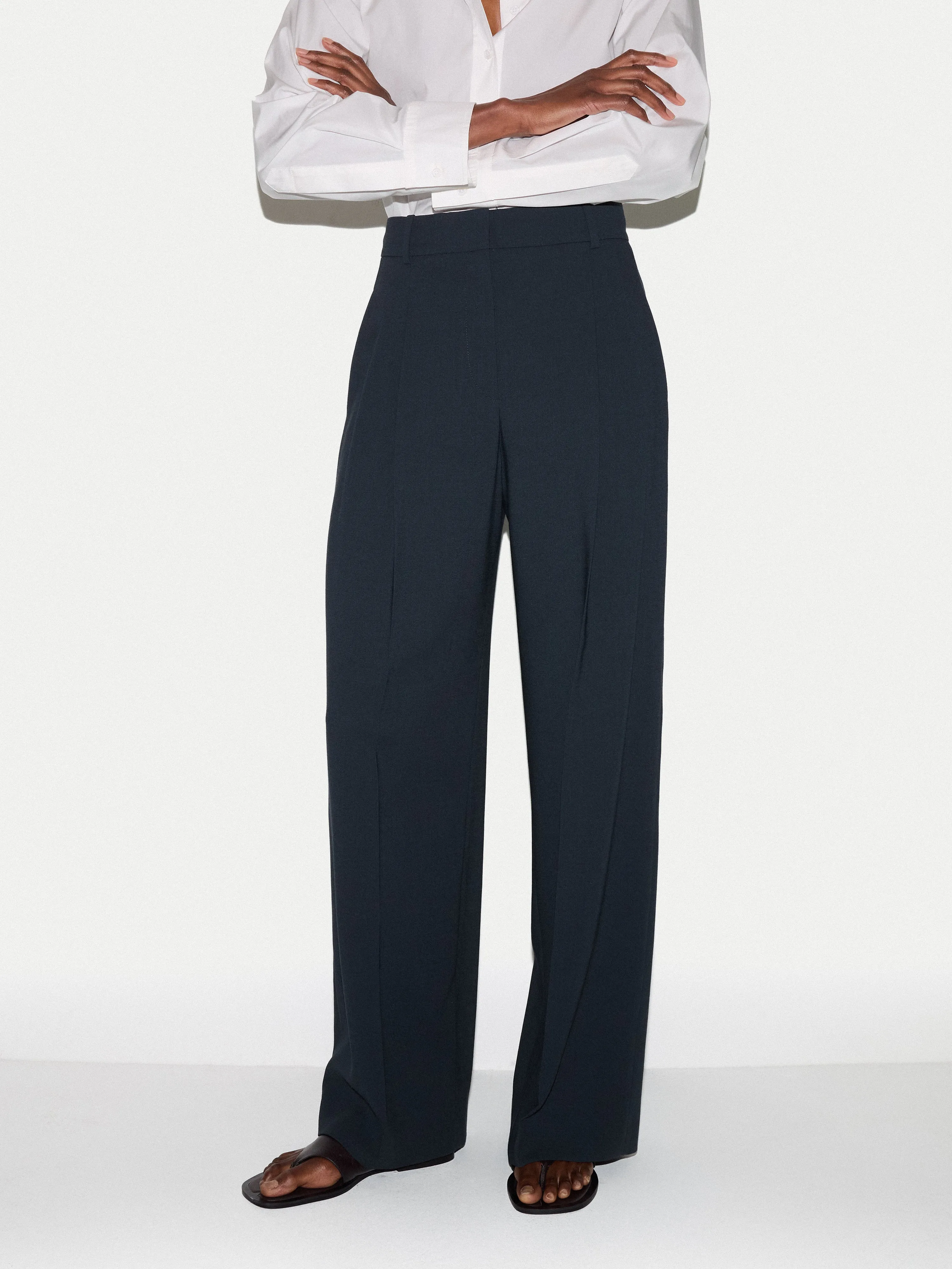 Kemp Fluid Twill Trouser | Navy sold by Jigsaw product image thumbnail 4