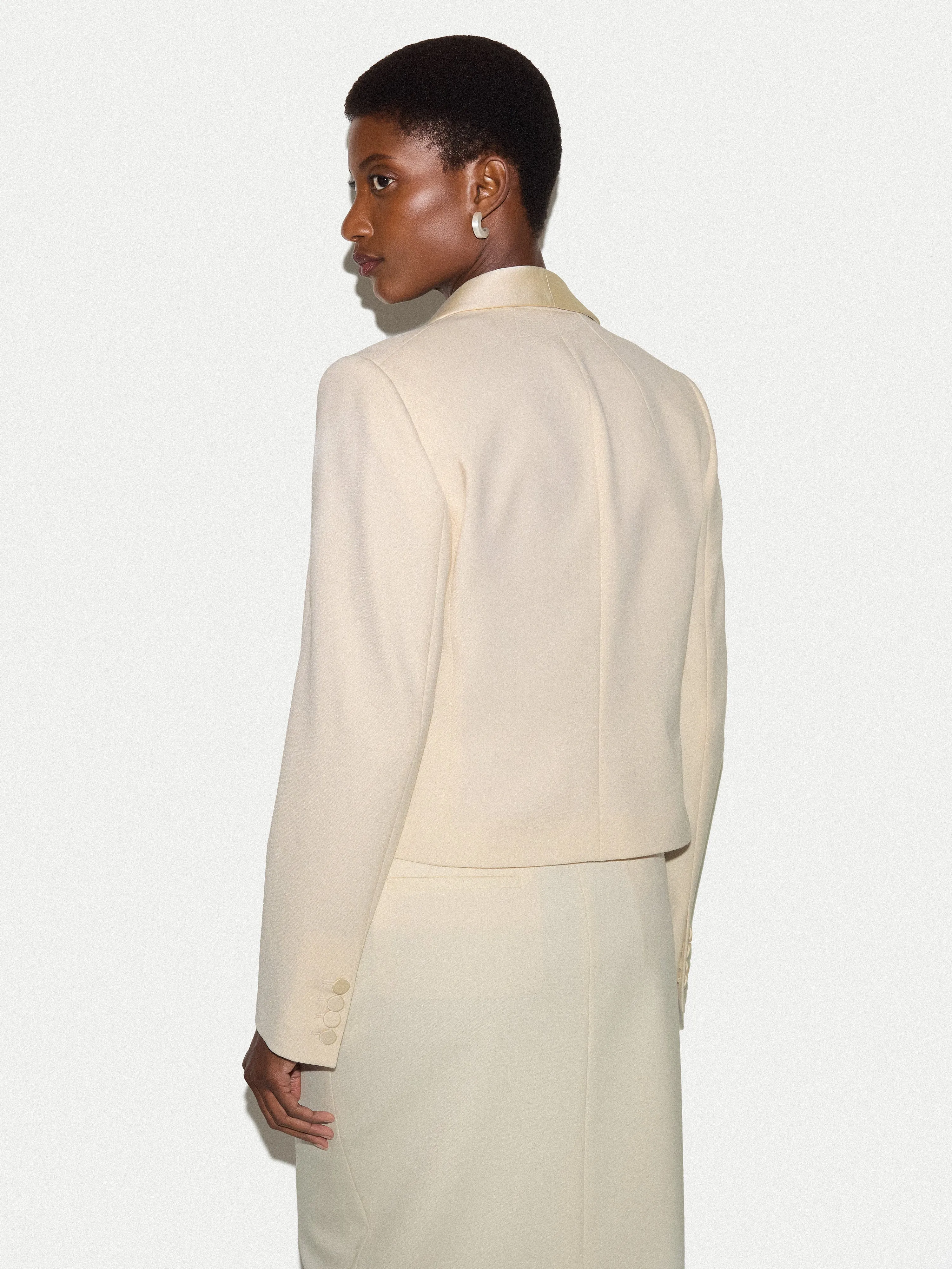 Shawl Lapel Tuxedo Jacket | White sold by Jigsaw product image thumbnail 4