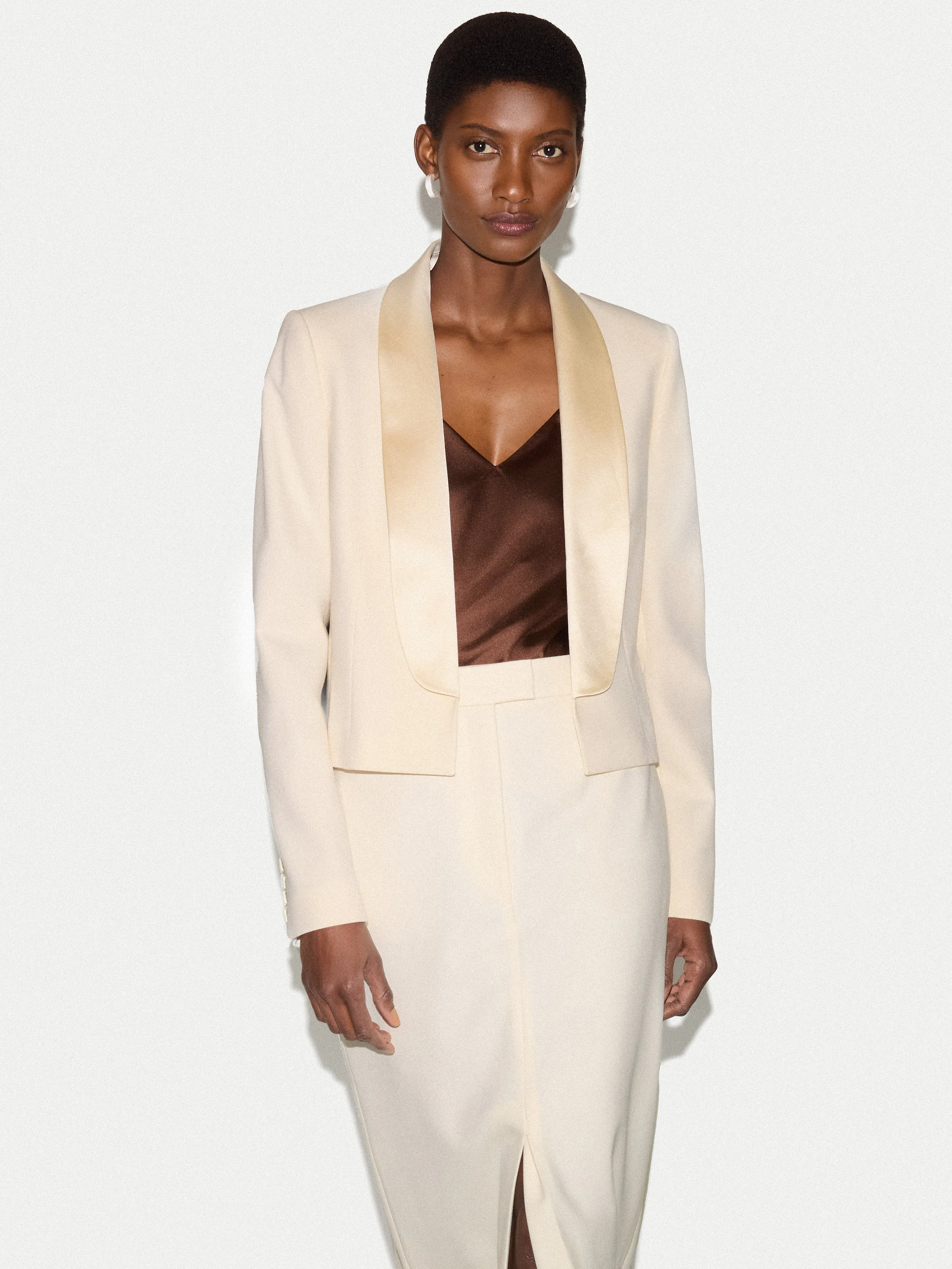 Shawl Lapel Tuxedo Jacket | White sold by Jigsaw