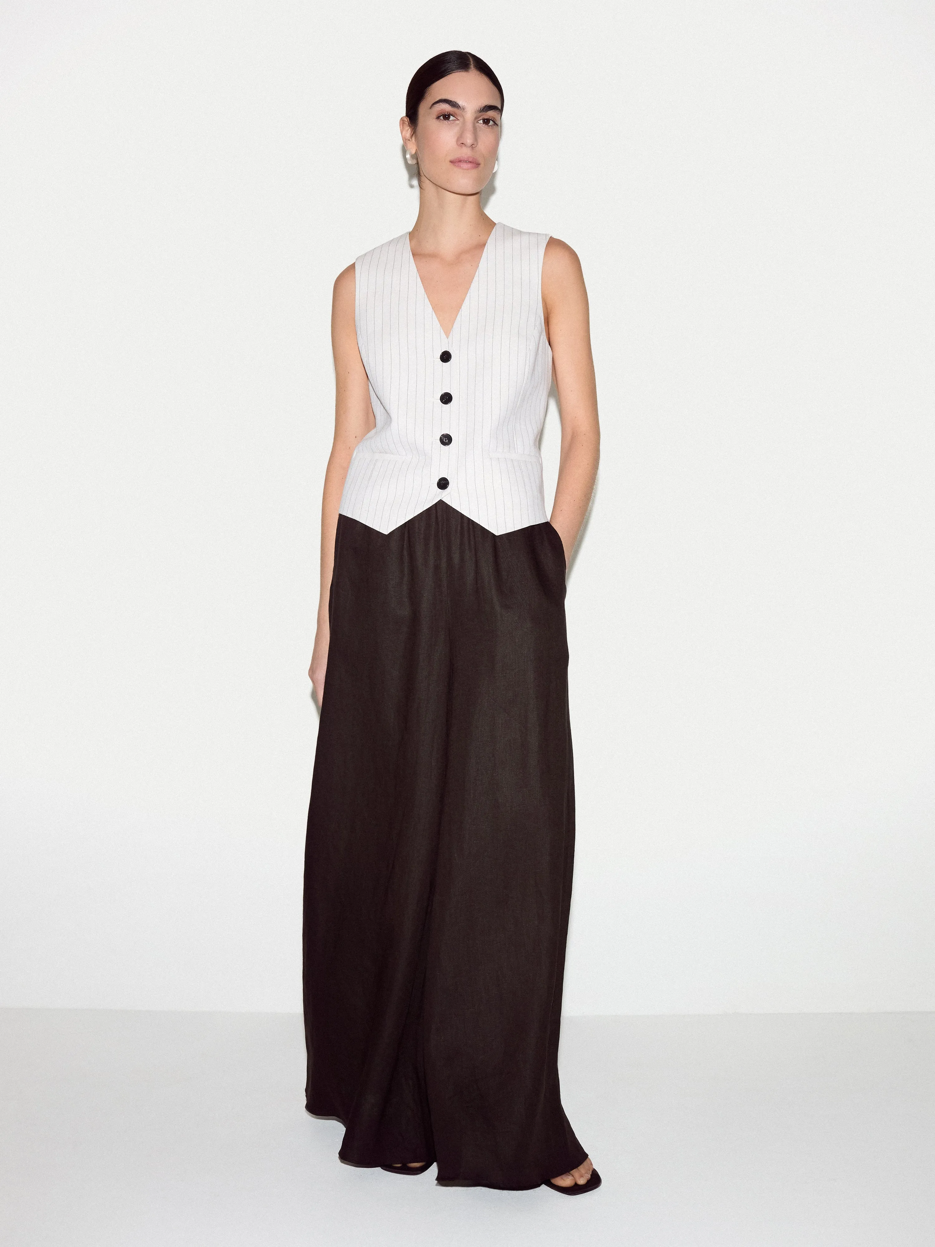 Linen Wide Leg Palazzo | Brown sold by Jigsaw product image thumbnail 2