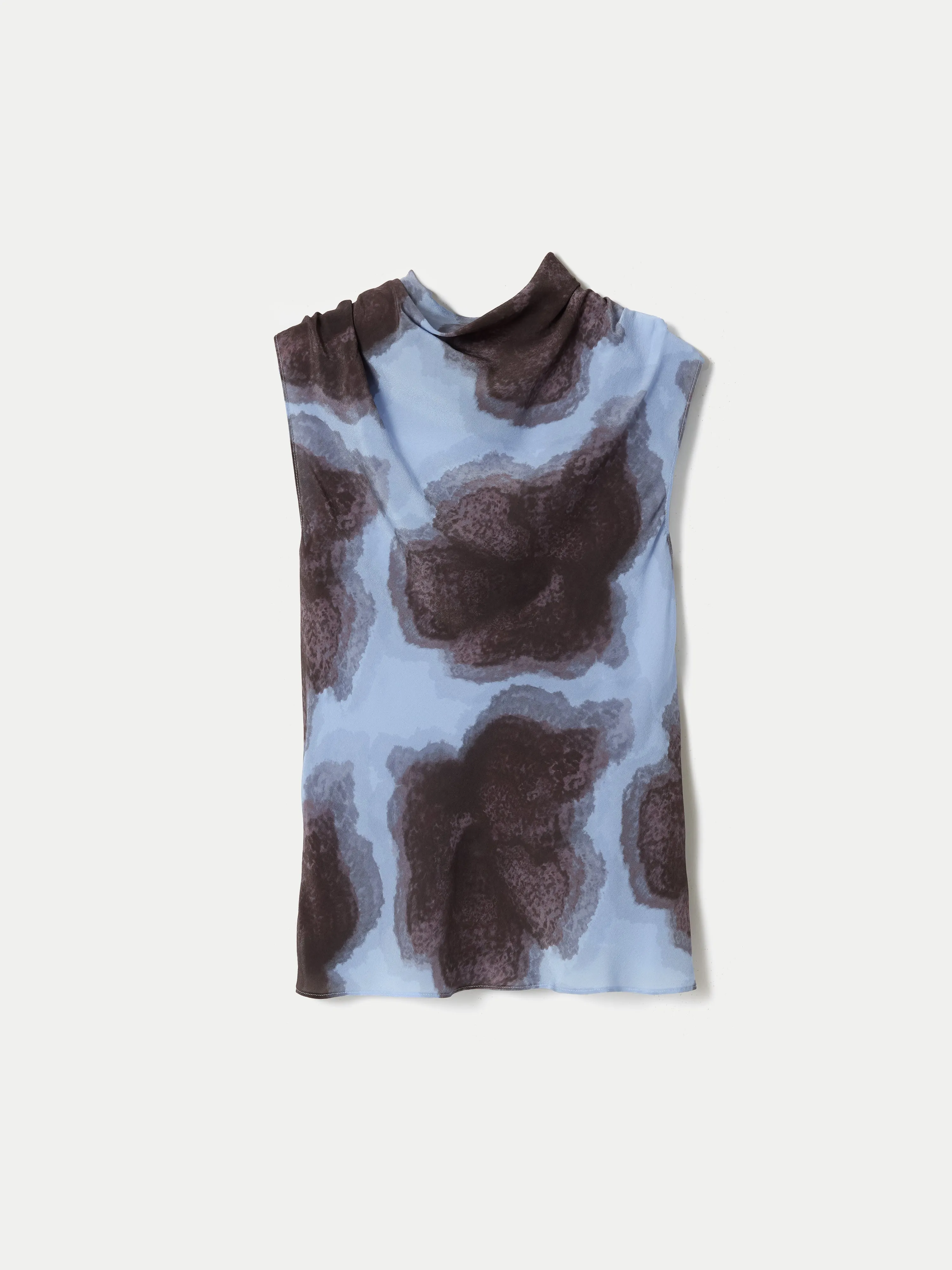 Tiger Orchid Silk Knit Tank | Blue sold by Jigsaw product image thumbnail 5