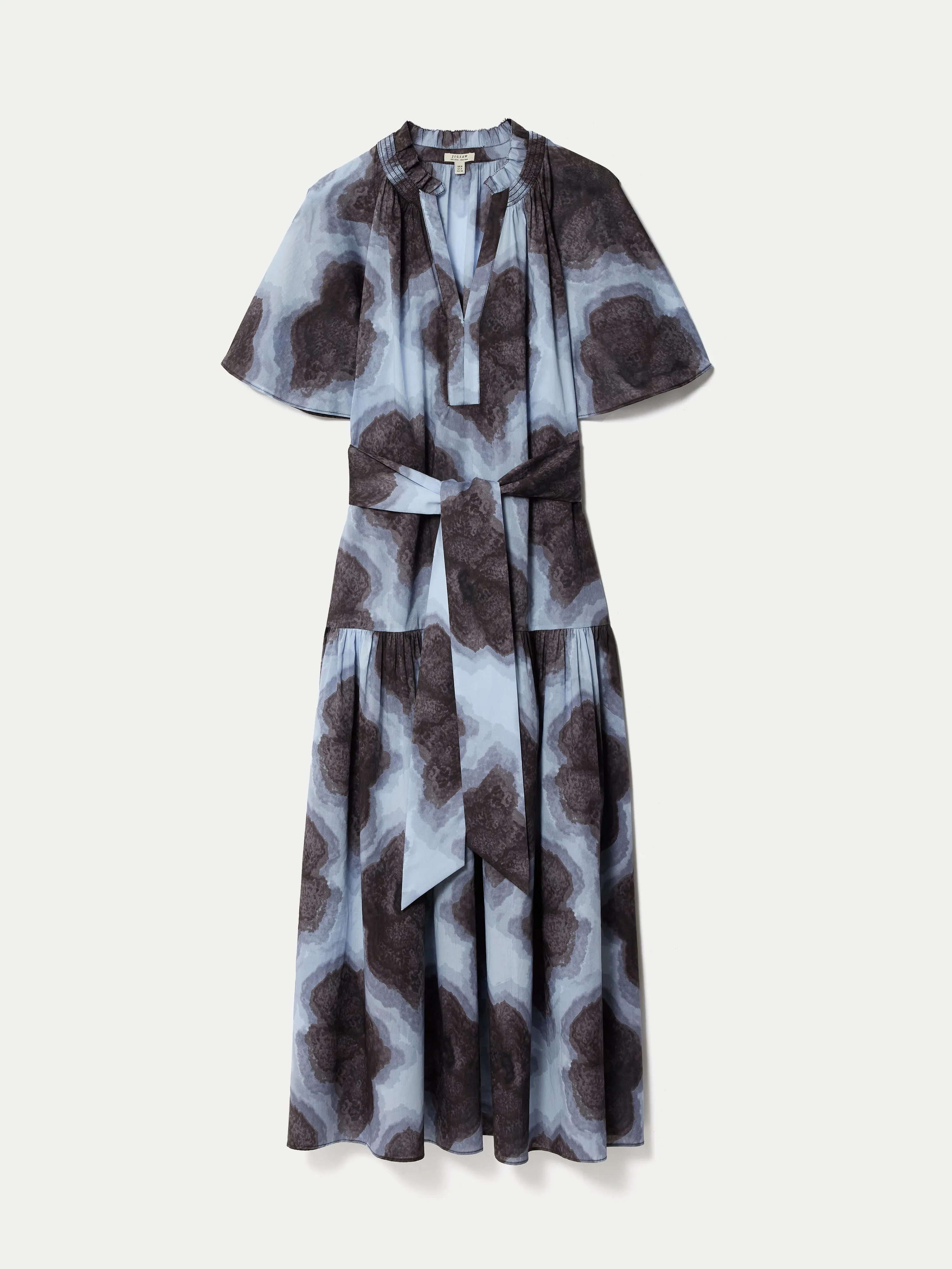 Tiger Orchid Cotton Midi Dress | Blue sold by Jigsaw product image thumbnail 5