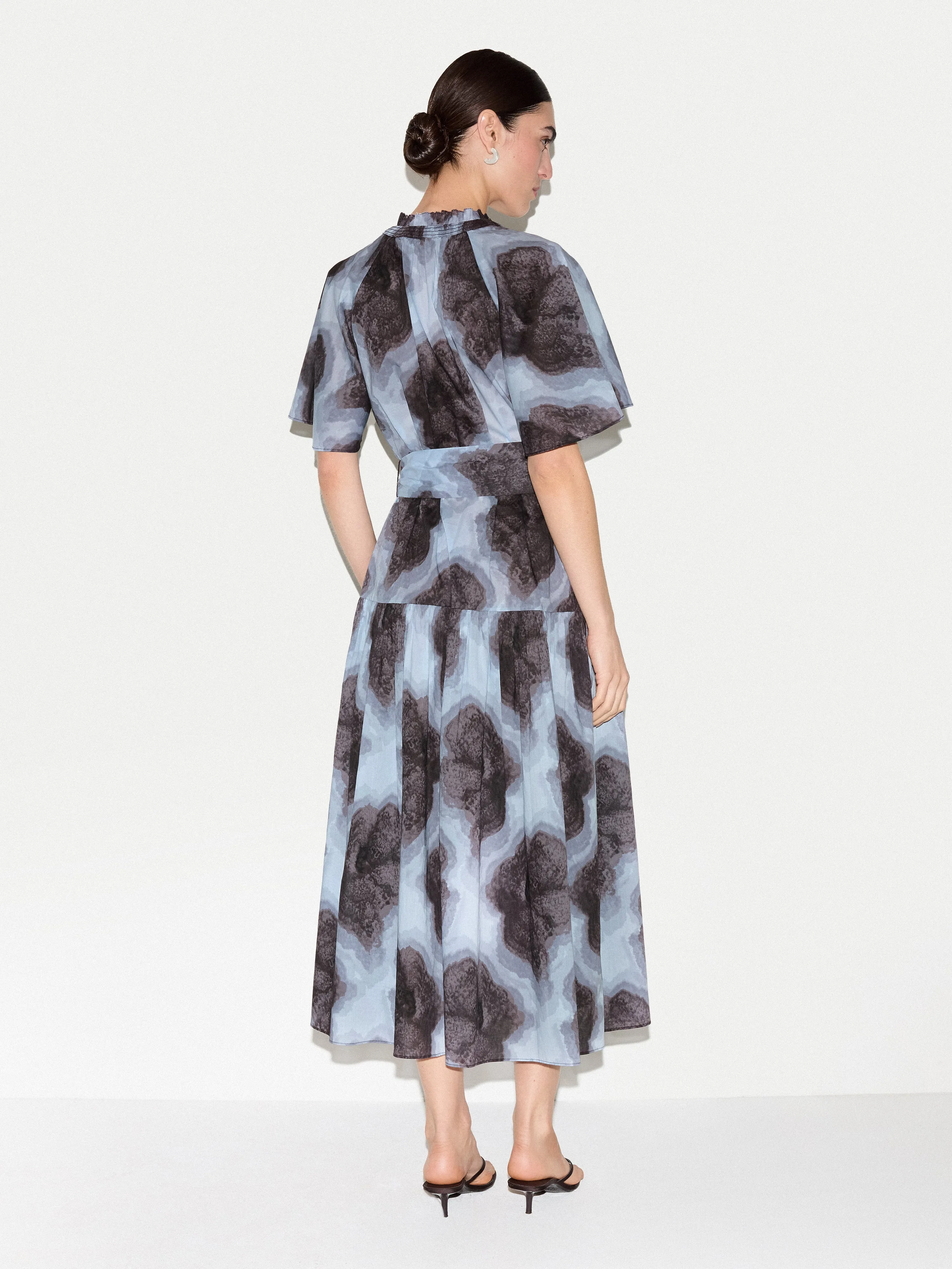 Tiger Orchid Cotton Midi Dress | Blue sold by Jigsaw product image thumbnail 4