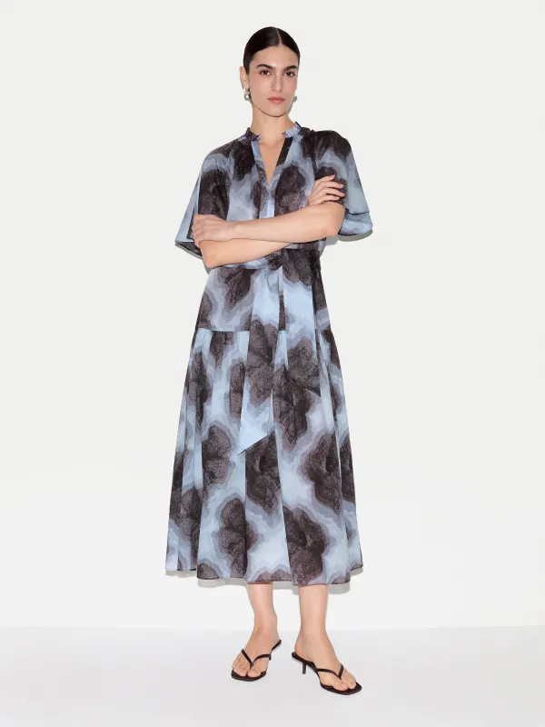 Tiger Orchid Cotton Midi Dress | Blue made by Jigsaw