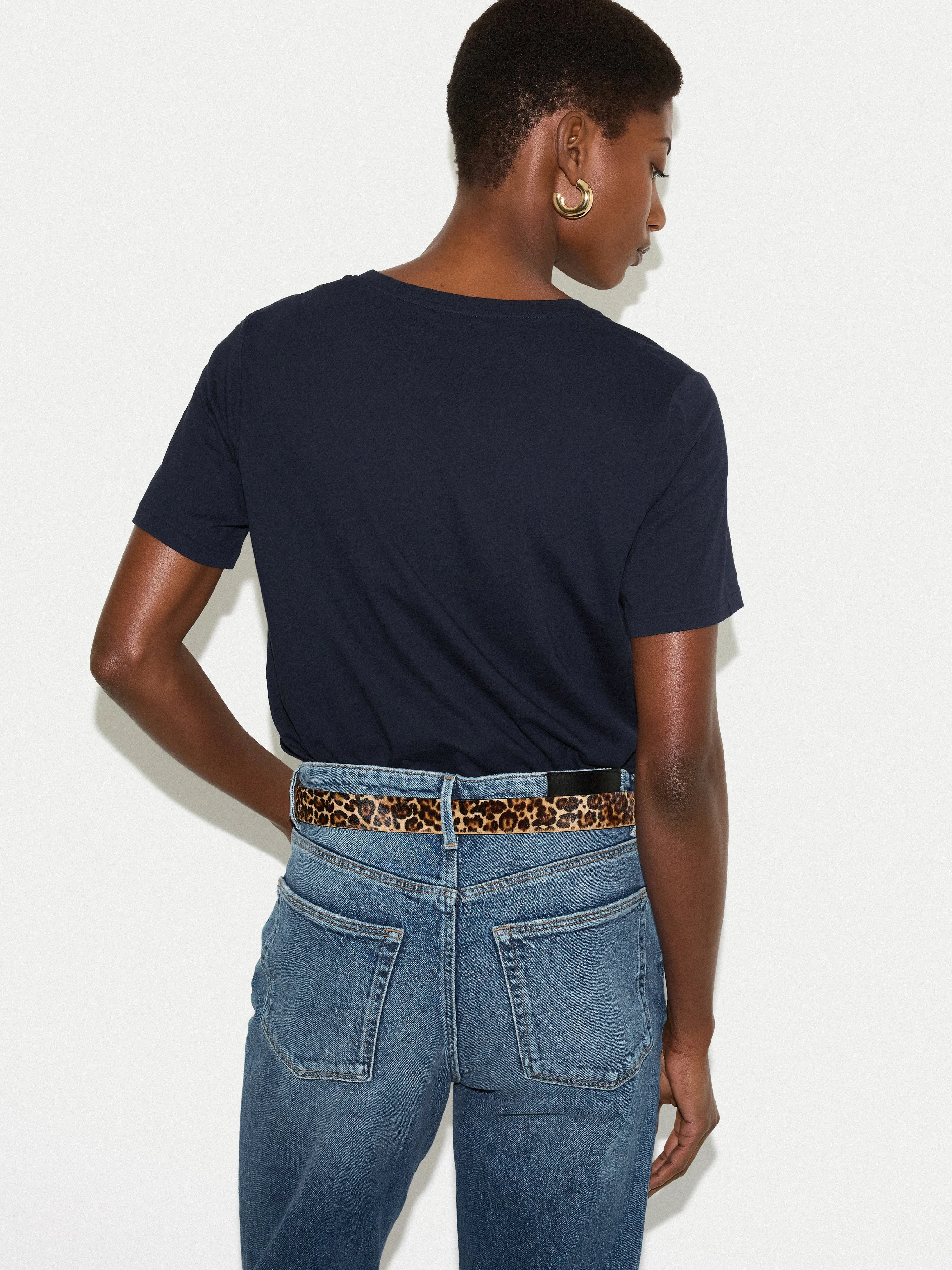Supima Cotton V Neck T-shirt | Navy sold by Jigsaw product image thumbnail 4