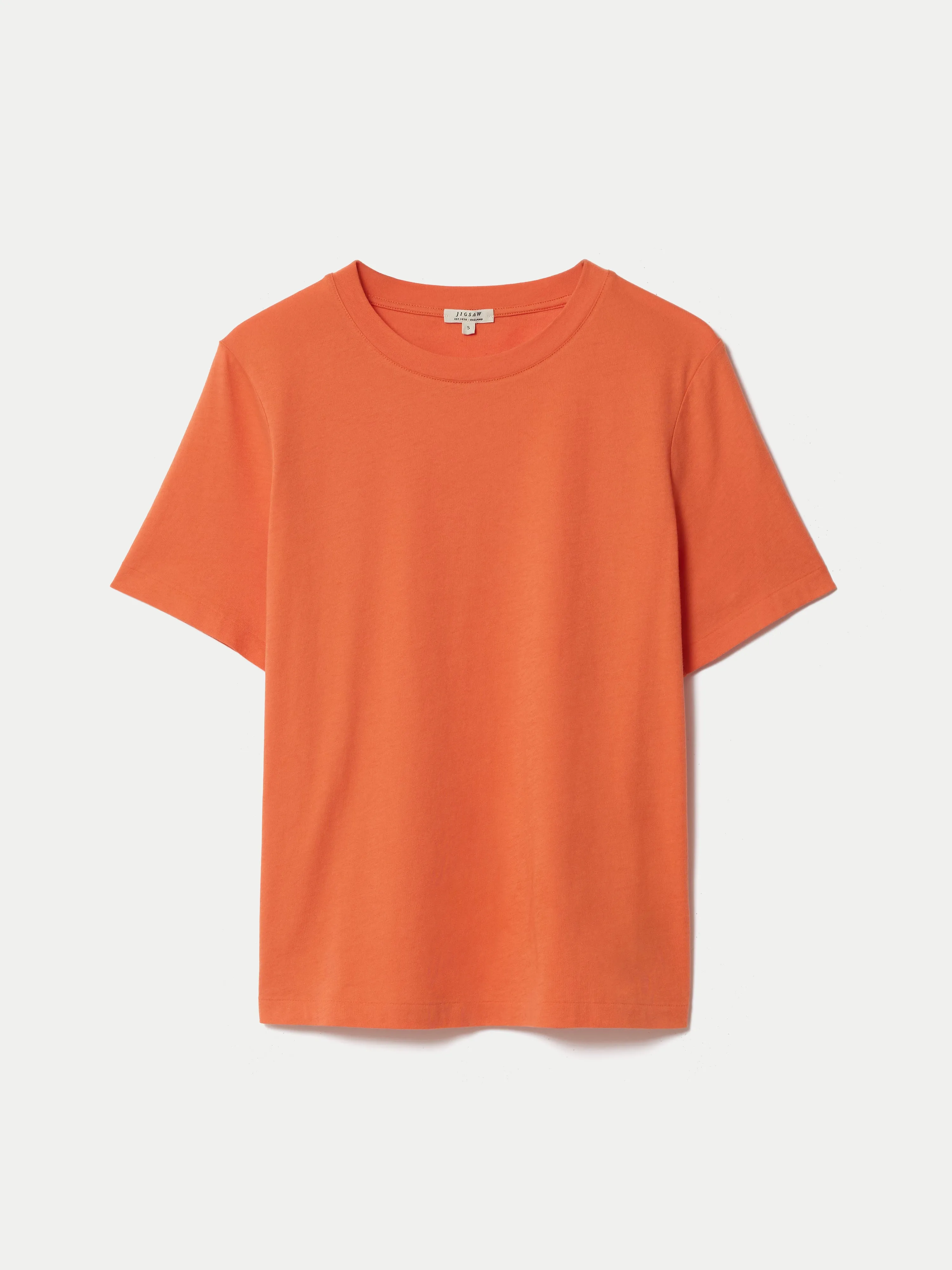 Supima Cotton Crew Neck T-shirt | Orange sold by Jigsaw product image thumbnail 5