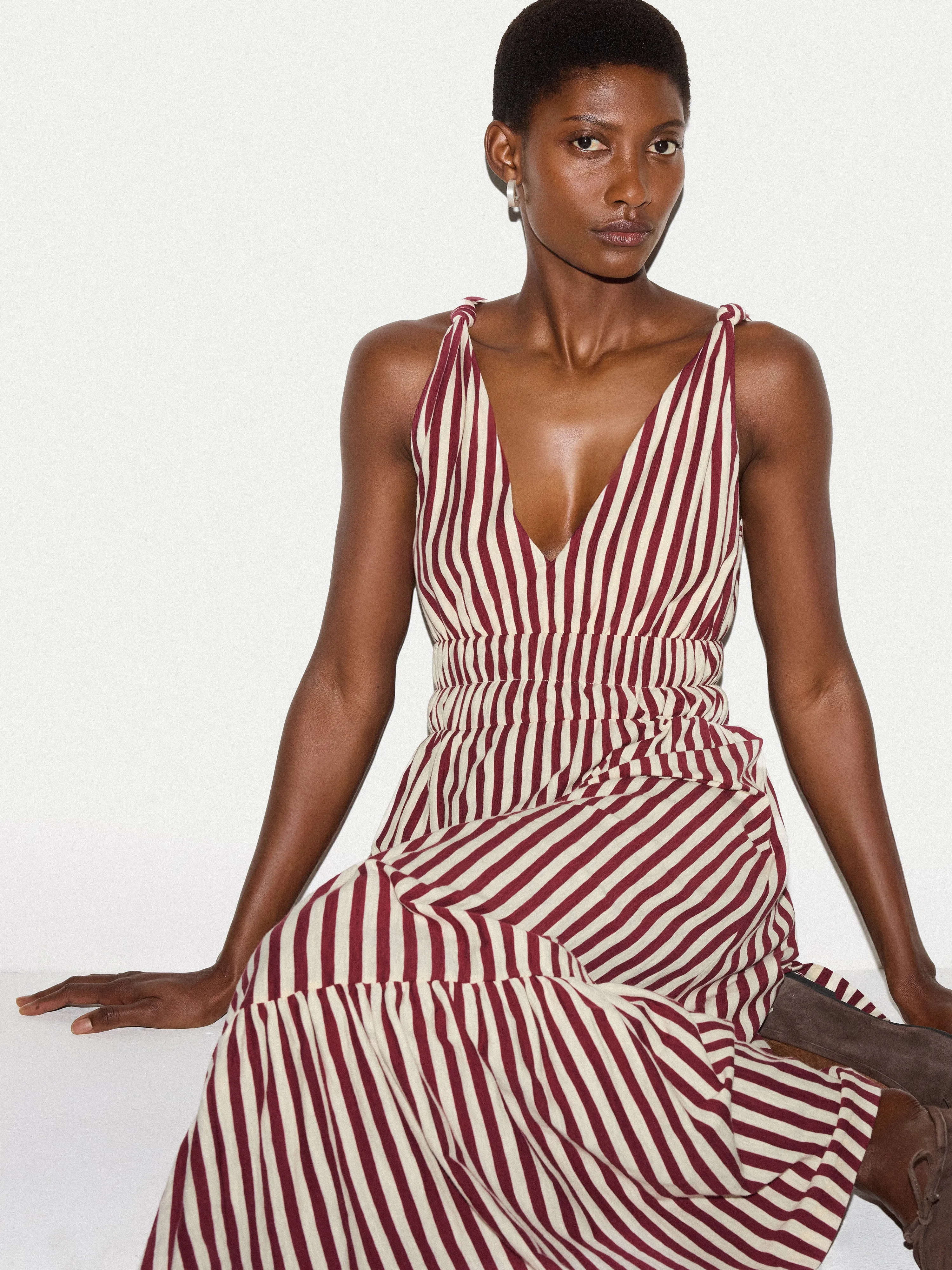 Slub Stripe Cotton Sundress | Mulberry sold by Jigsaw product image thumbnail 2