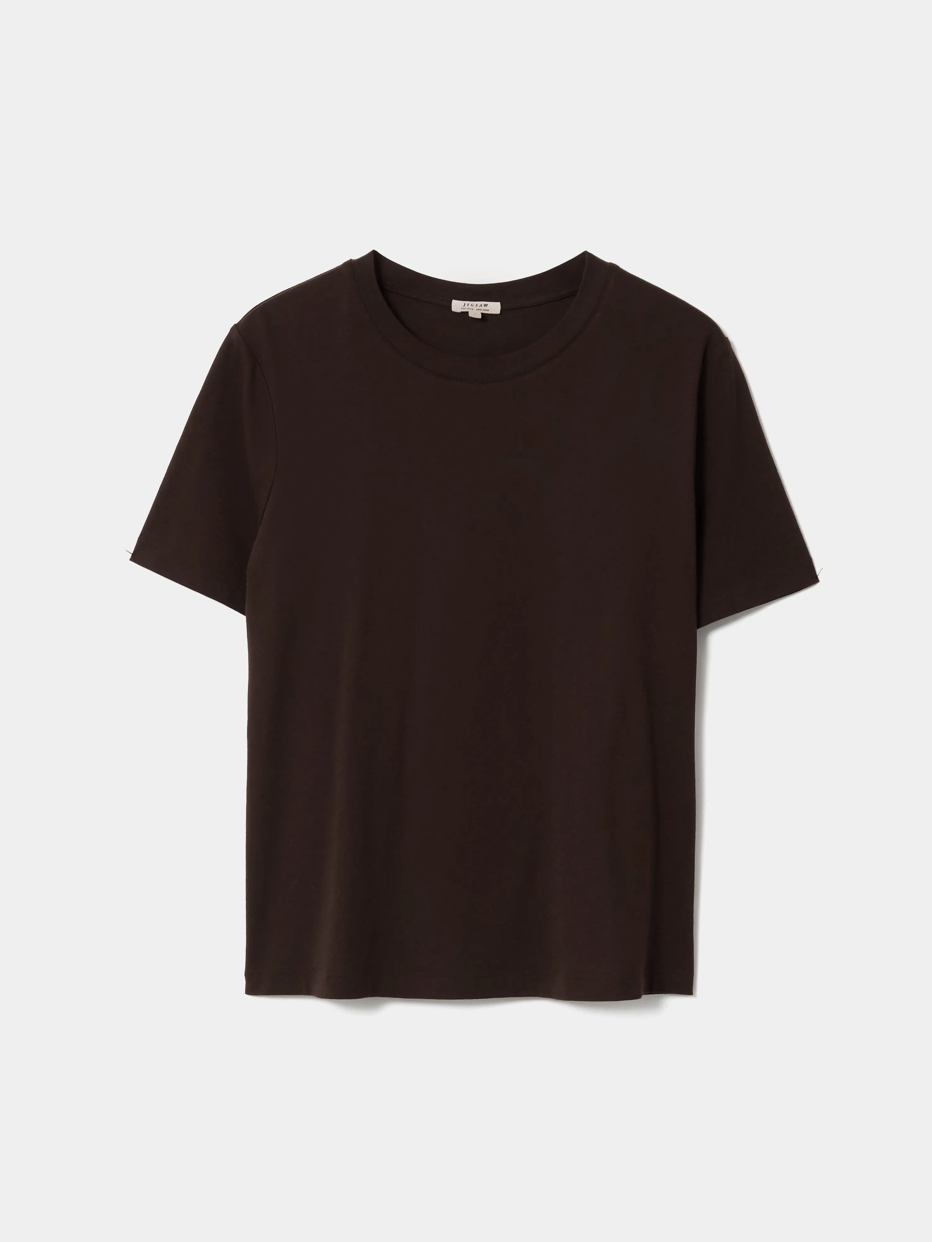Supima Cotton Crew Neck T-shirt | Dark Brown sold by Jigsaw product image thumbnail 5