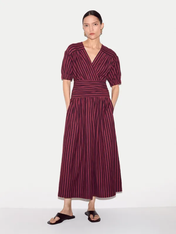 Short Sleeve Slub Stripe Jersey Dress | Eggplant made by Jigsaw