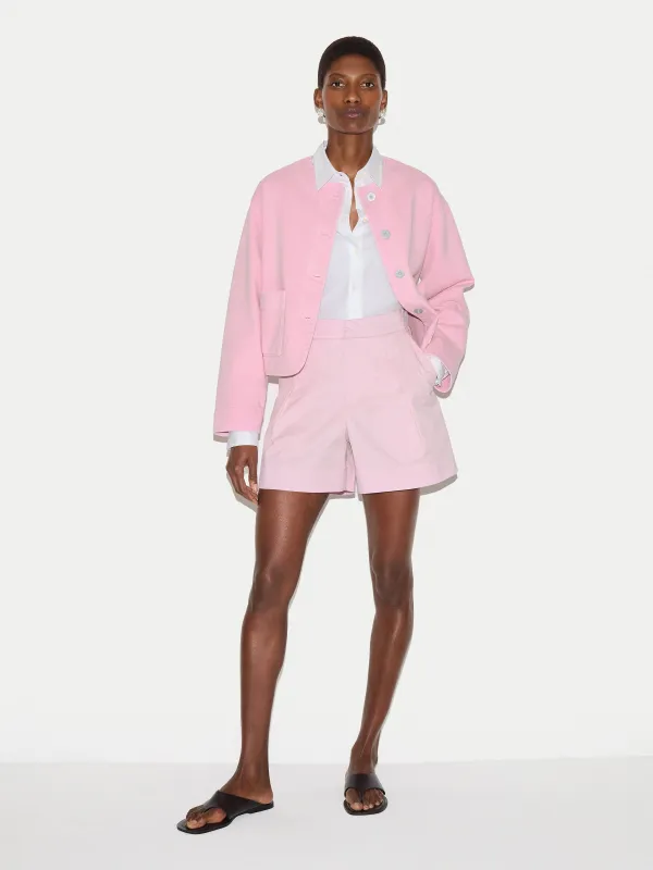 Cotton Pleat Front Chino Short | Pink made by Jigsaw