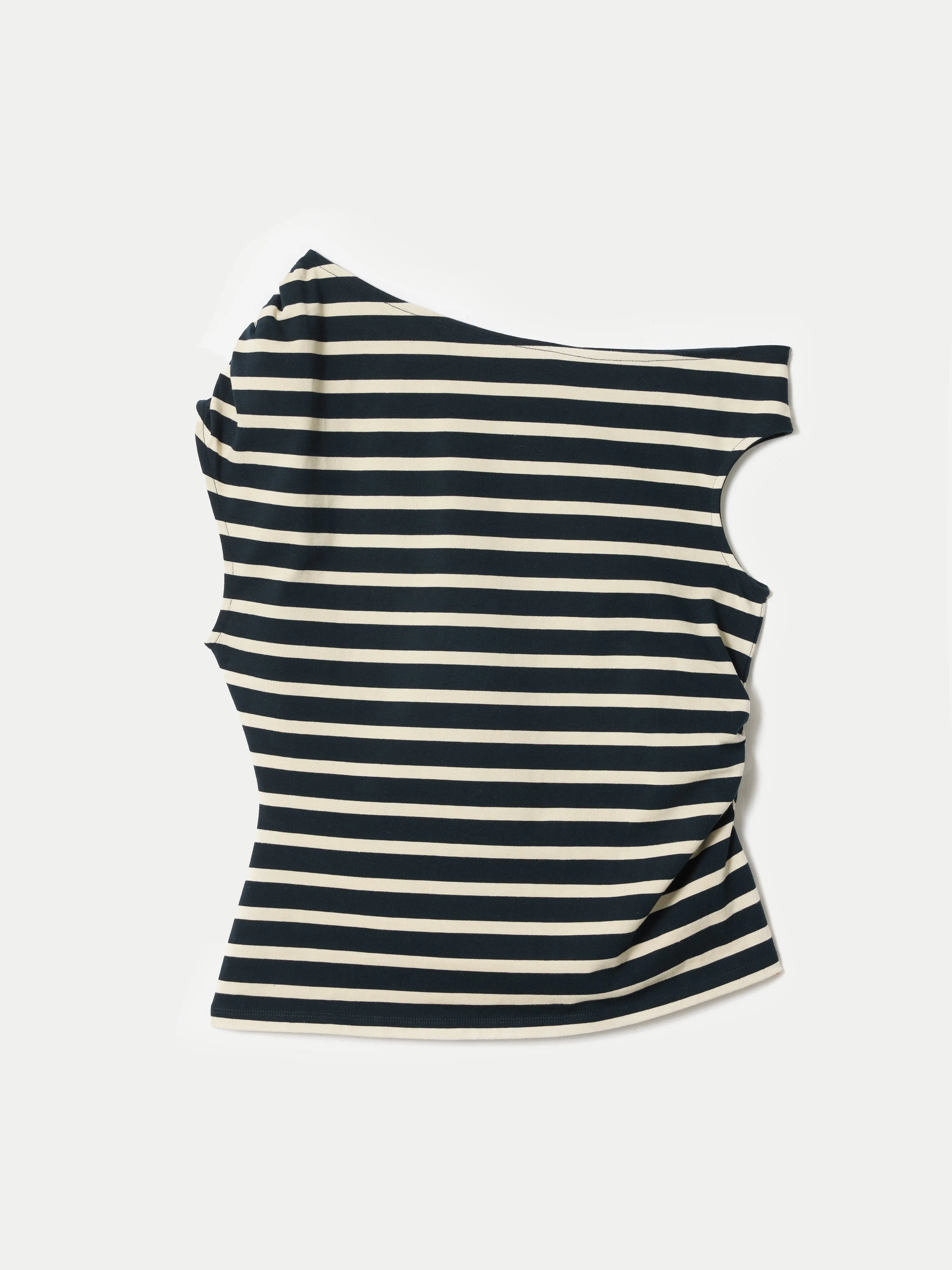 Stripe Asymmetric Neck Top | Navy sold by Jigsaw product image thumbnail 5