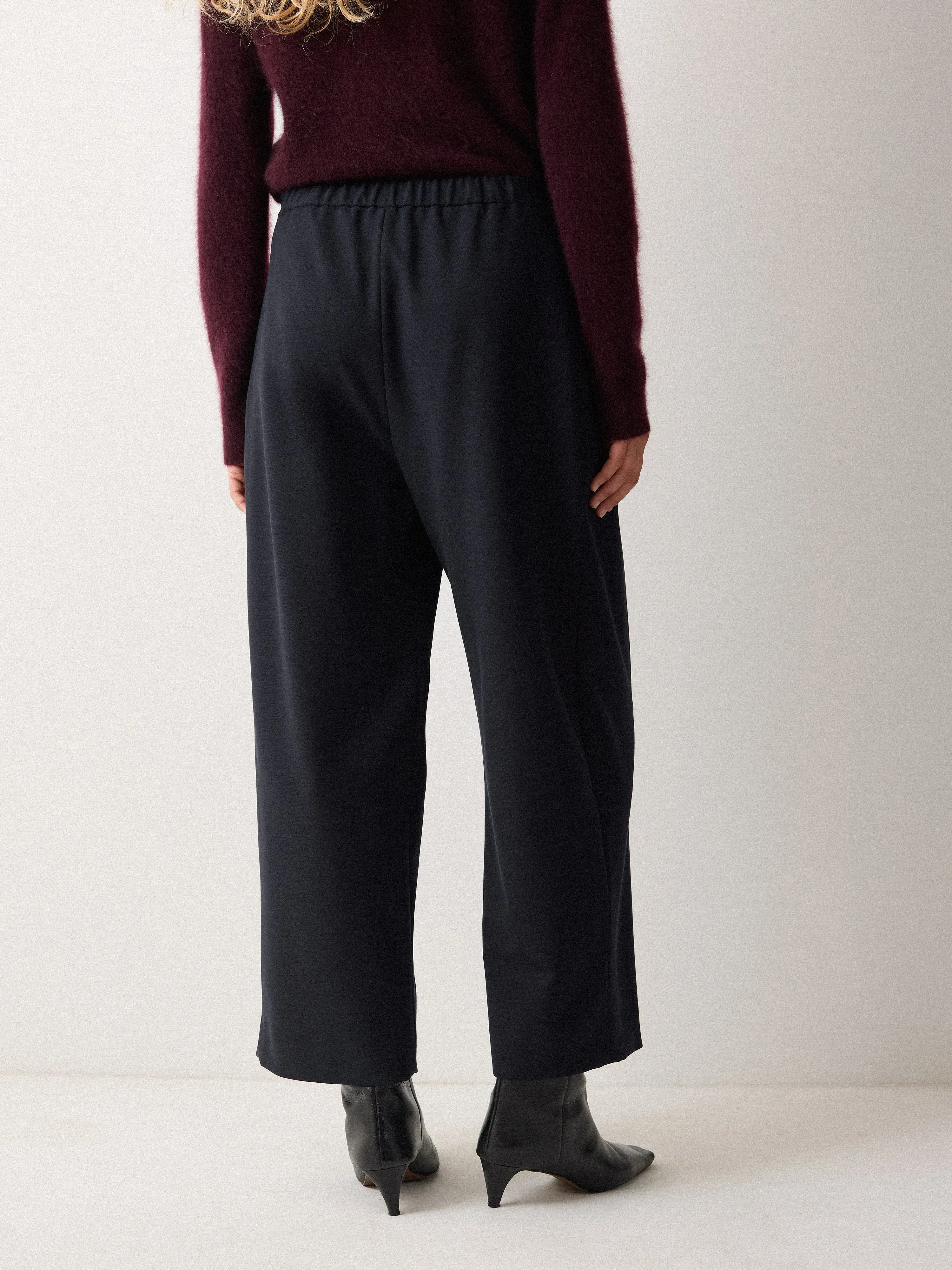 Modern Crepe Pleat Trouser | Navy sold by Jigsaw product image thumbnail 4