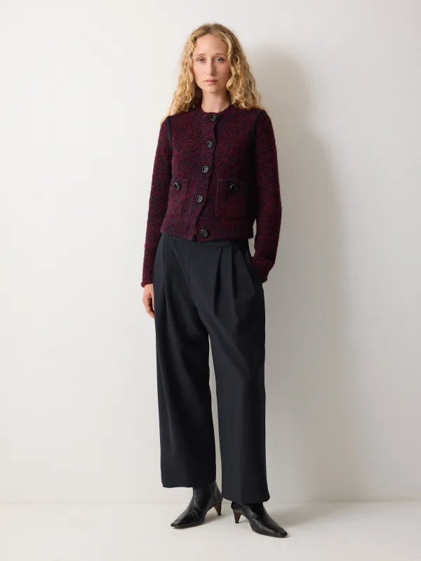 Modern Crepe Pleat Trouser | Navy made by Jigsaw
