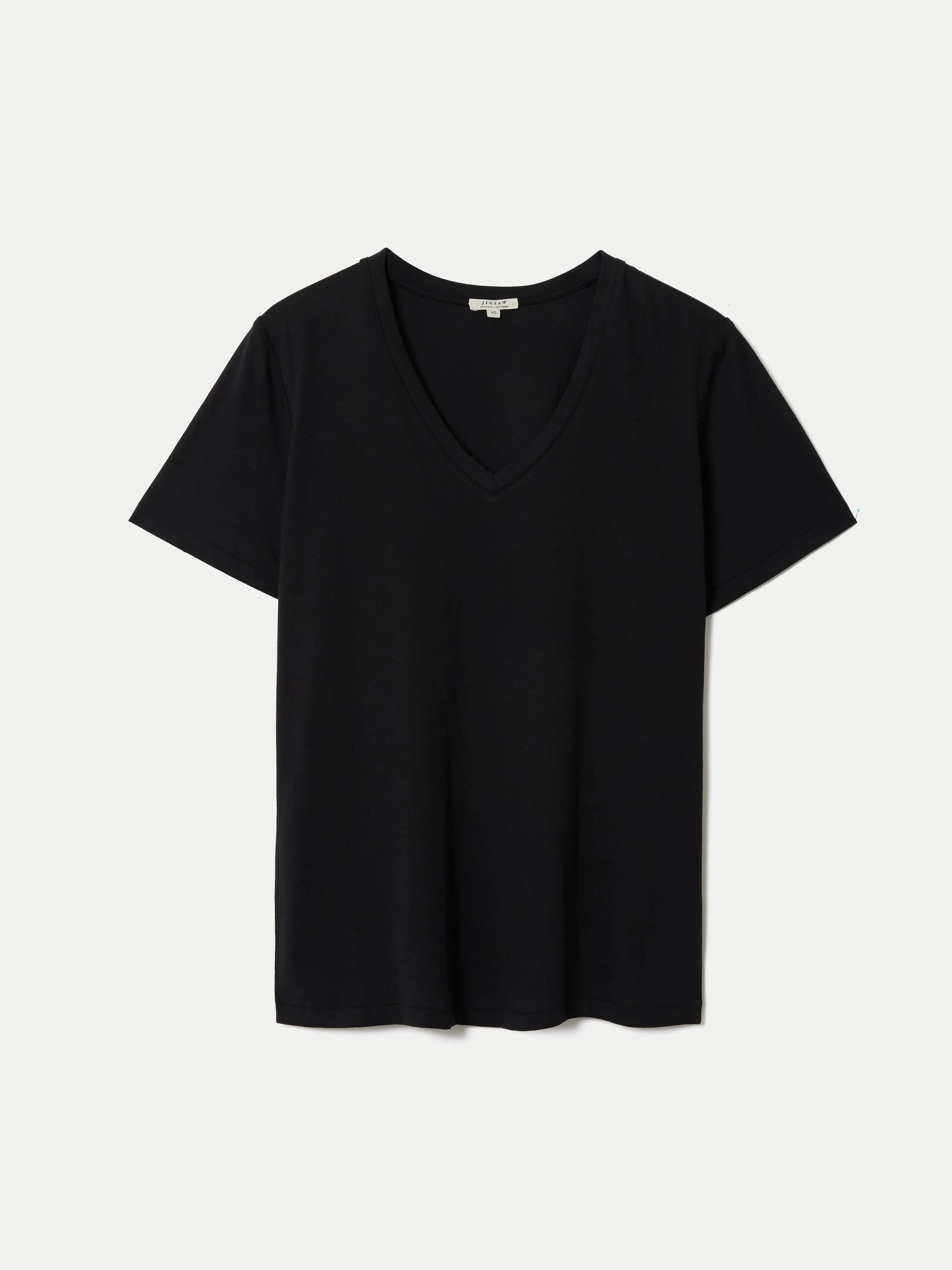 Supima Cotton V Neck T-shirt | Black sold by Jigsaw product image thumbnail 5
