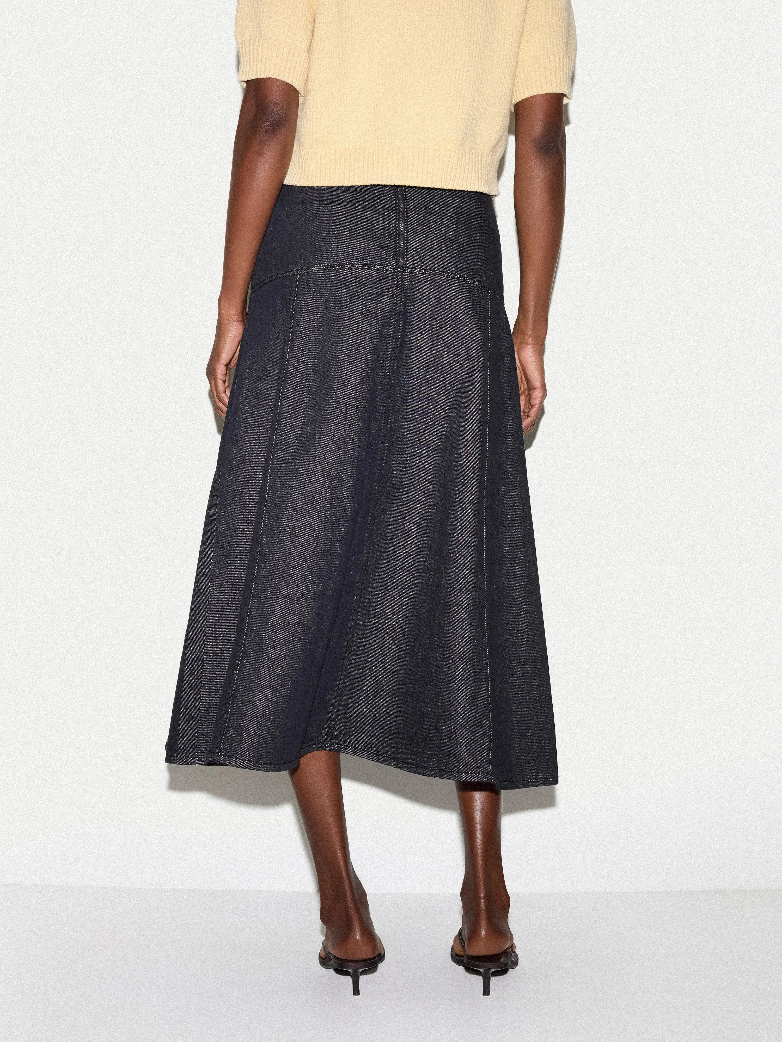 Denim Flared Midi Skirt | Indigo sold by Jigsaw product image thumbnail 4