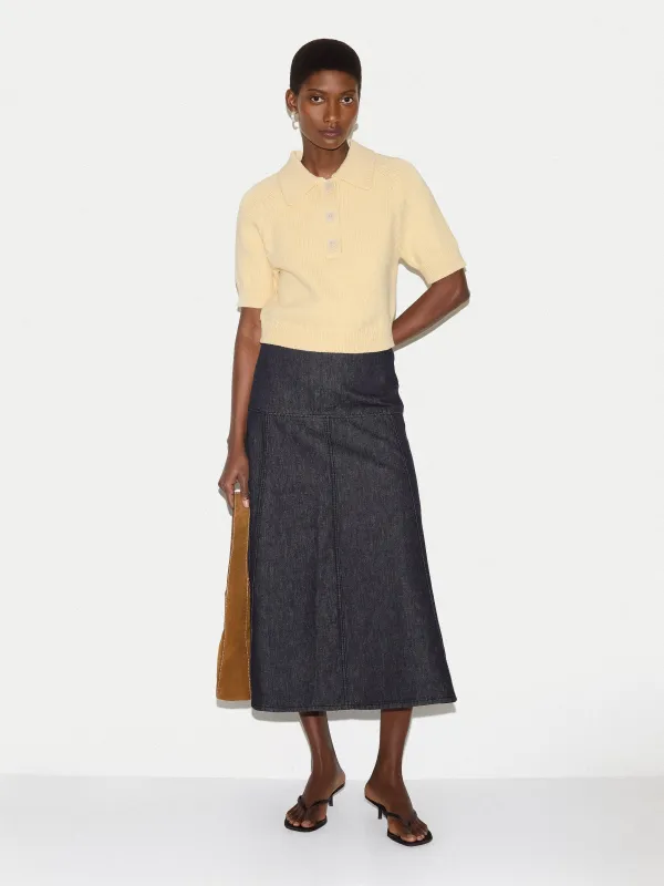 Denim Flared Midi Skirt | Indigo made by Jigsaw