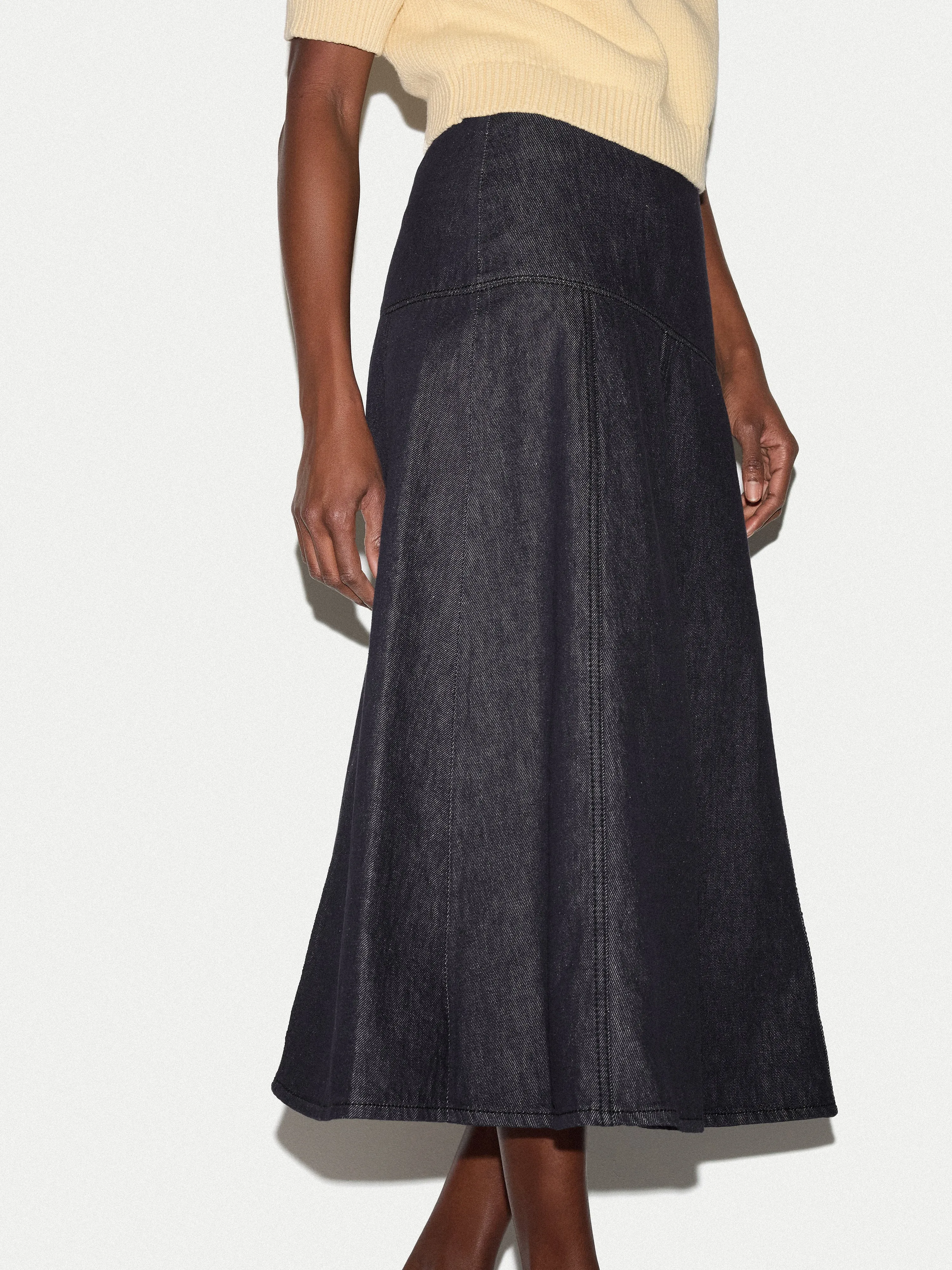 Denim Flared Midi Skirt | Indigo sold by Jigsaw product image thumbnail 2