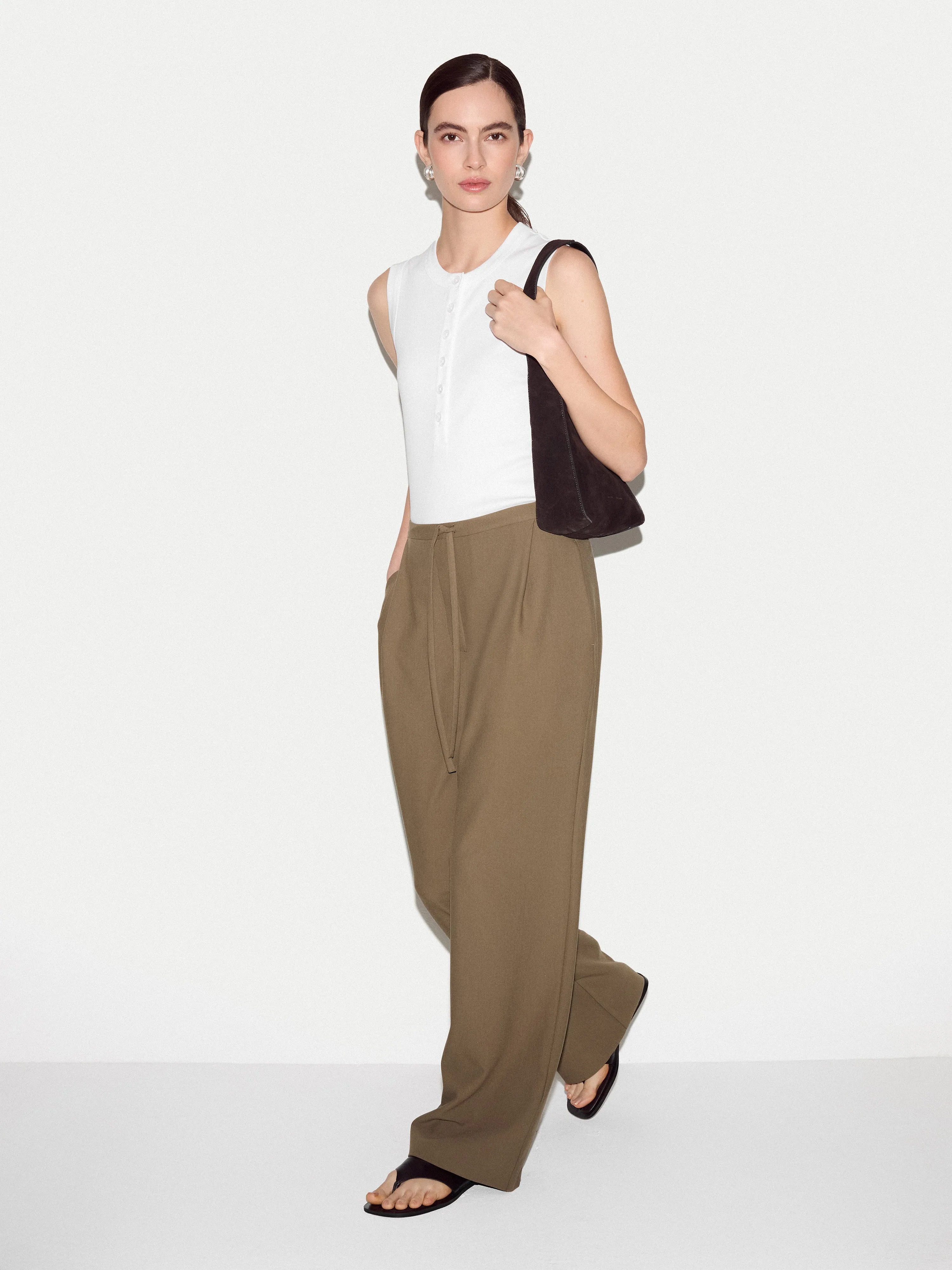 Ribbed Henley Vest | White sold by Jigsaw product image thumbnail 3
