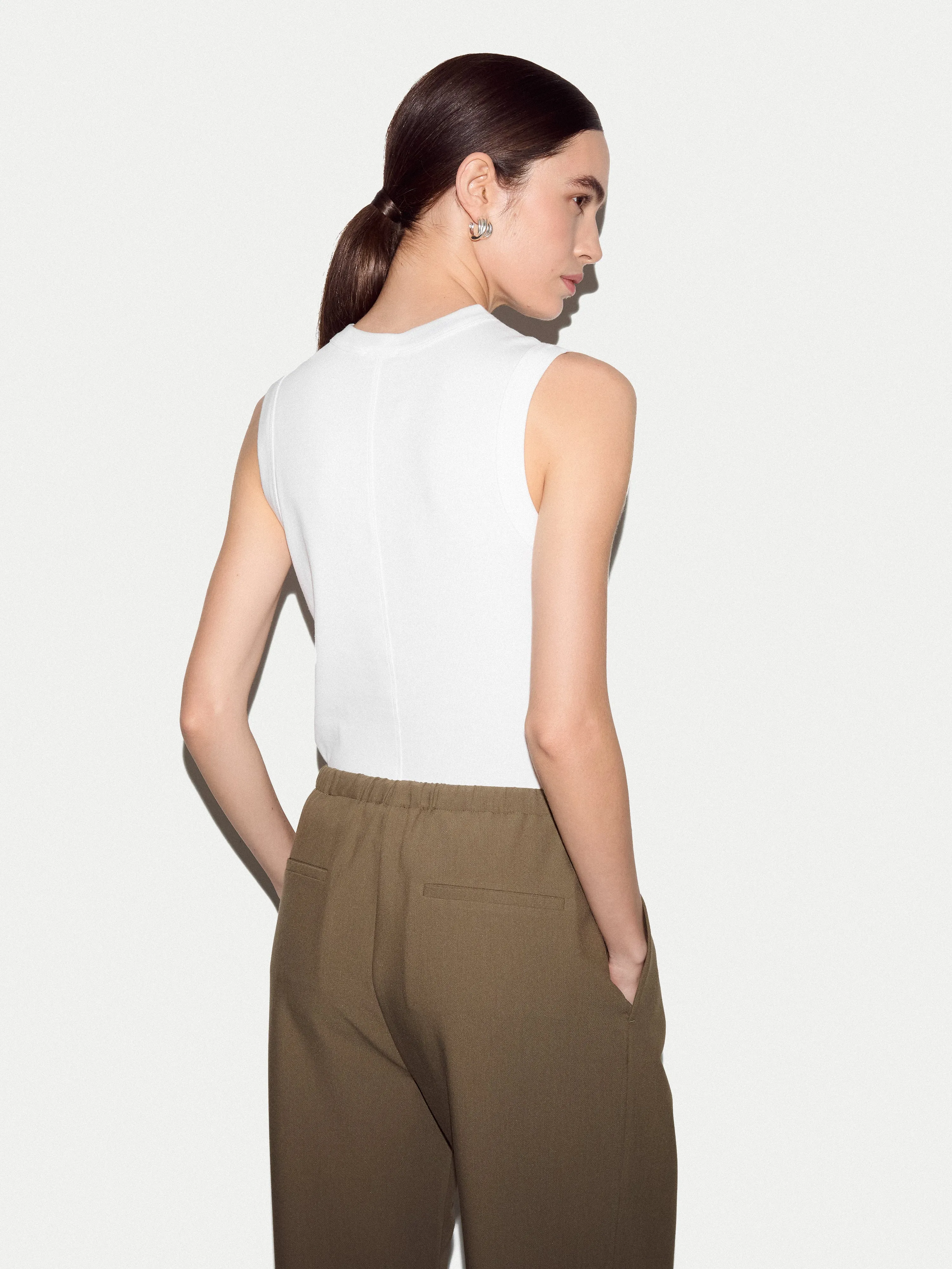 Ribbed Henley Vest | White sold by Jigsaw product image thumbnail 4