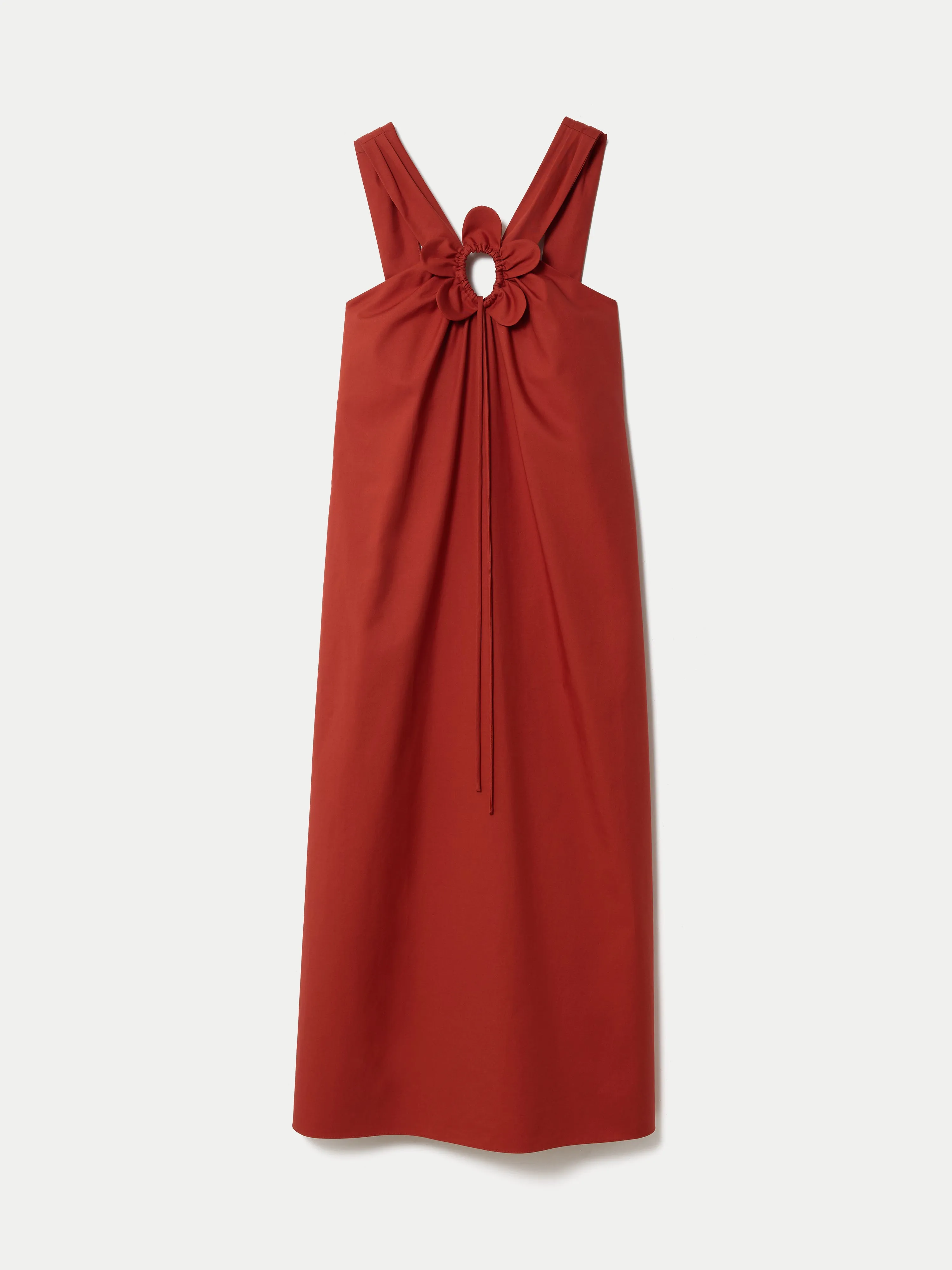 Flower Applique Cotton Dress | Red sold by Jigsaw product image thumbnail 5