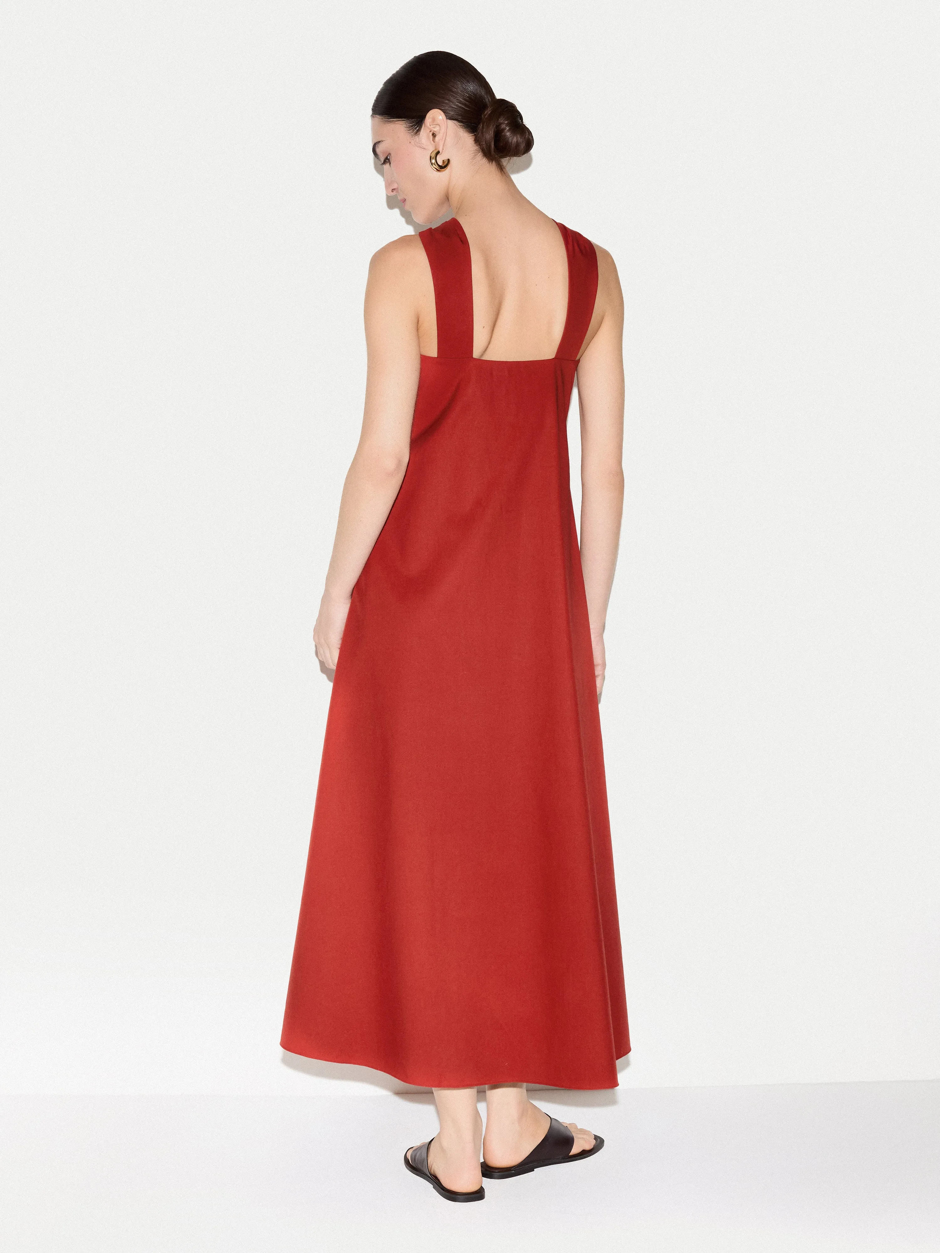 Flower Applique Cotton Dress | Red sold by Jigsaw product image thumbnail 4