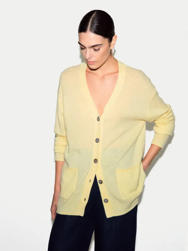 Cashmere Longline Cardigan | Yellow made by Jigsaw