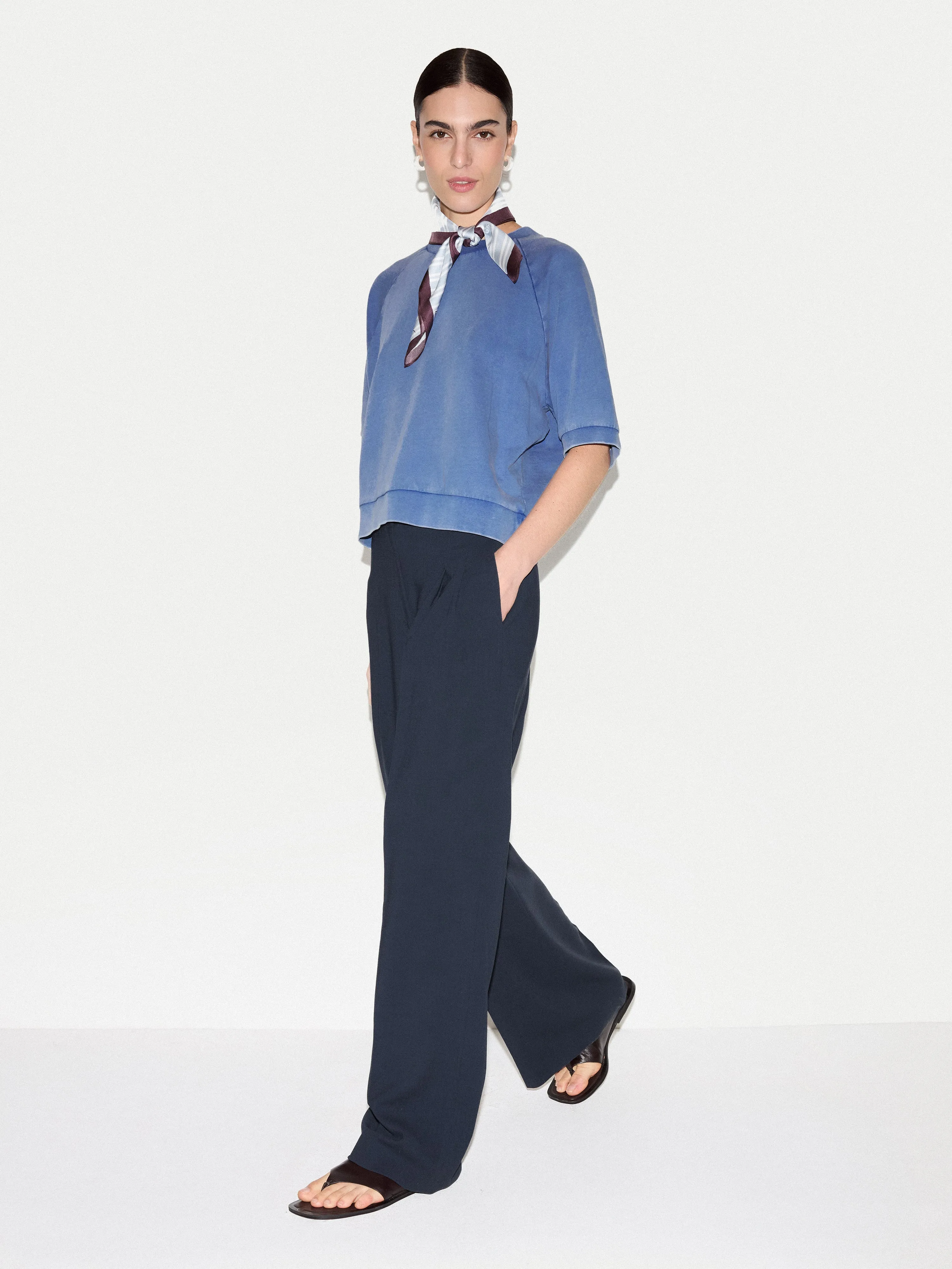 Half Sleeve Sweatshirt | Blue sold by Jigsaw product image thumbnail 2