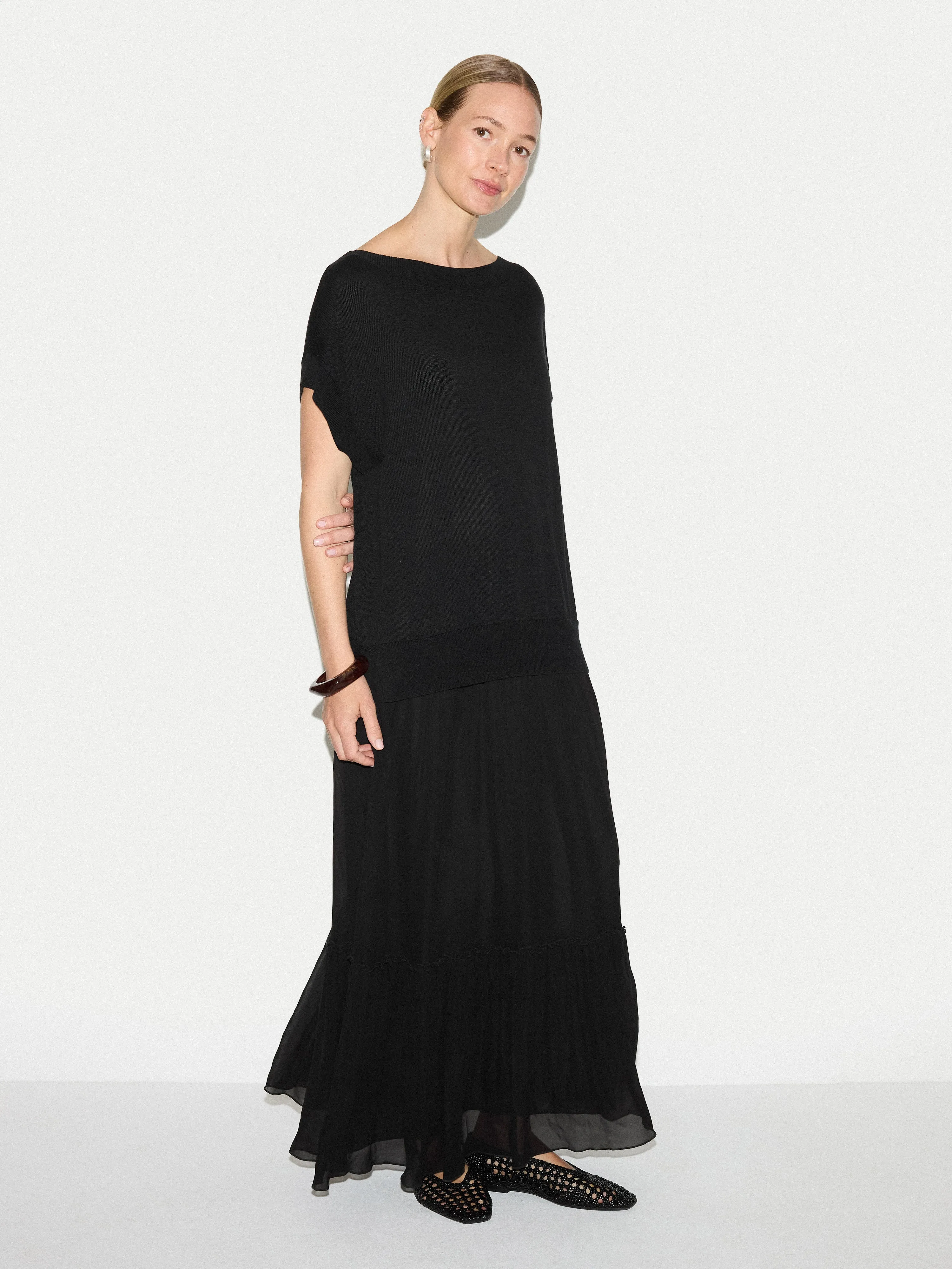 Knit Flowy Dress | Black sold by Jigsaw product image thumbnail 2
