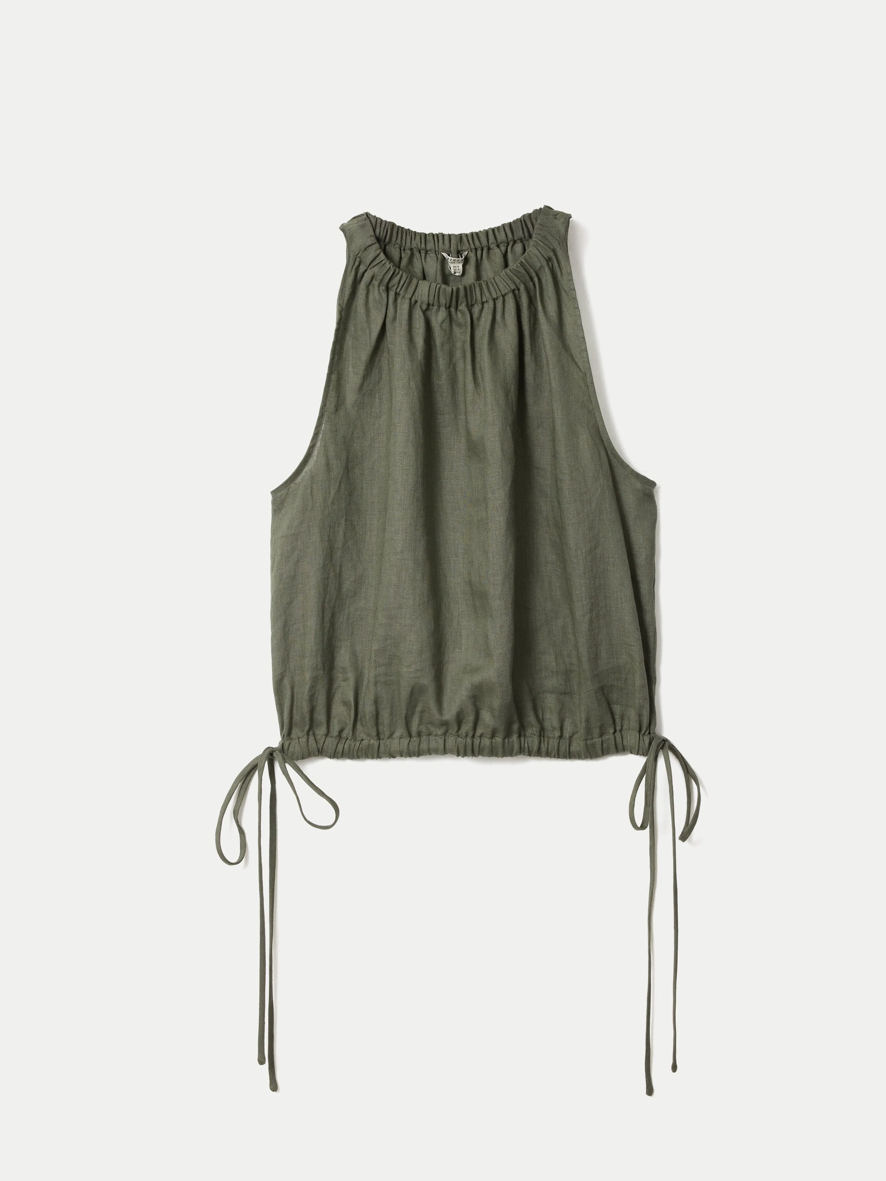 Linen Scooped Tank Top | Khaki sold by Jigsaw product image thumbnail 5