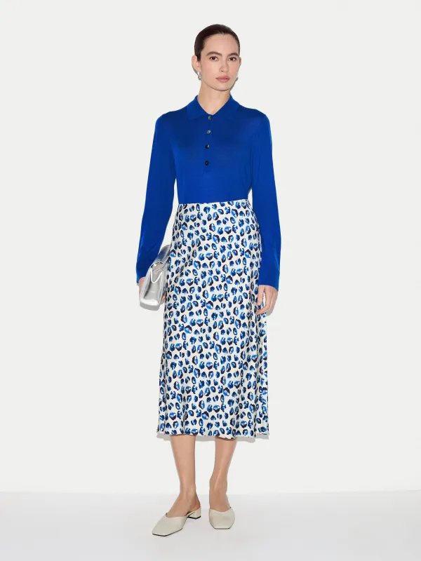 Ditsy Poppy Satin Skirt | Blue made by Jigsaw