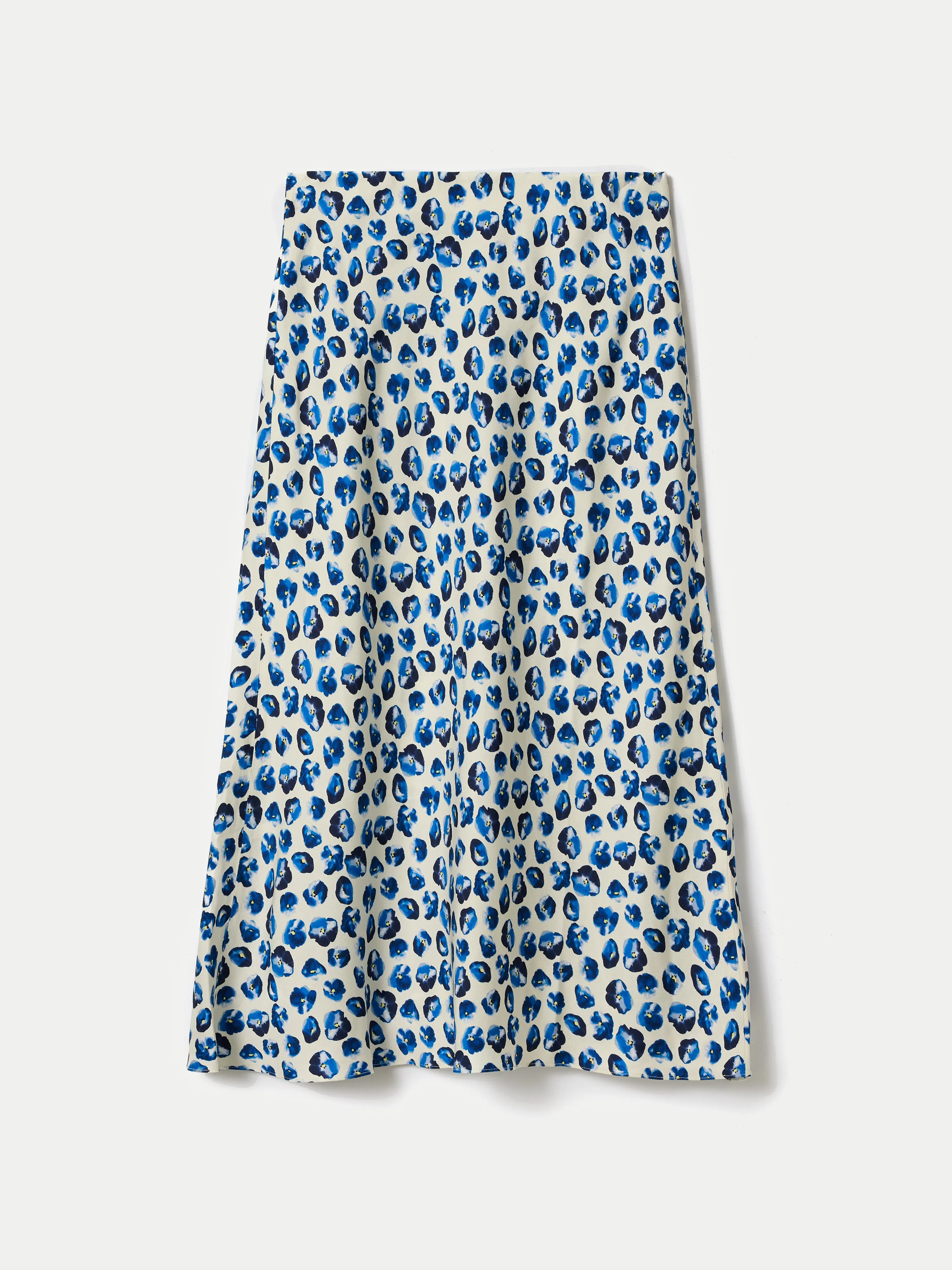 Ditsy Poppy Satin Skirt | Blue sold by Jigsaw product image thumbnail 5