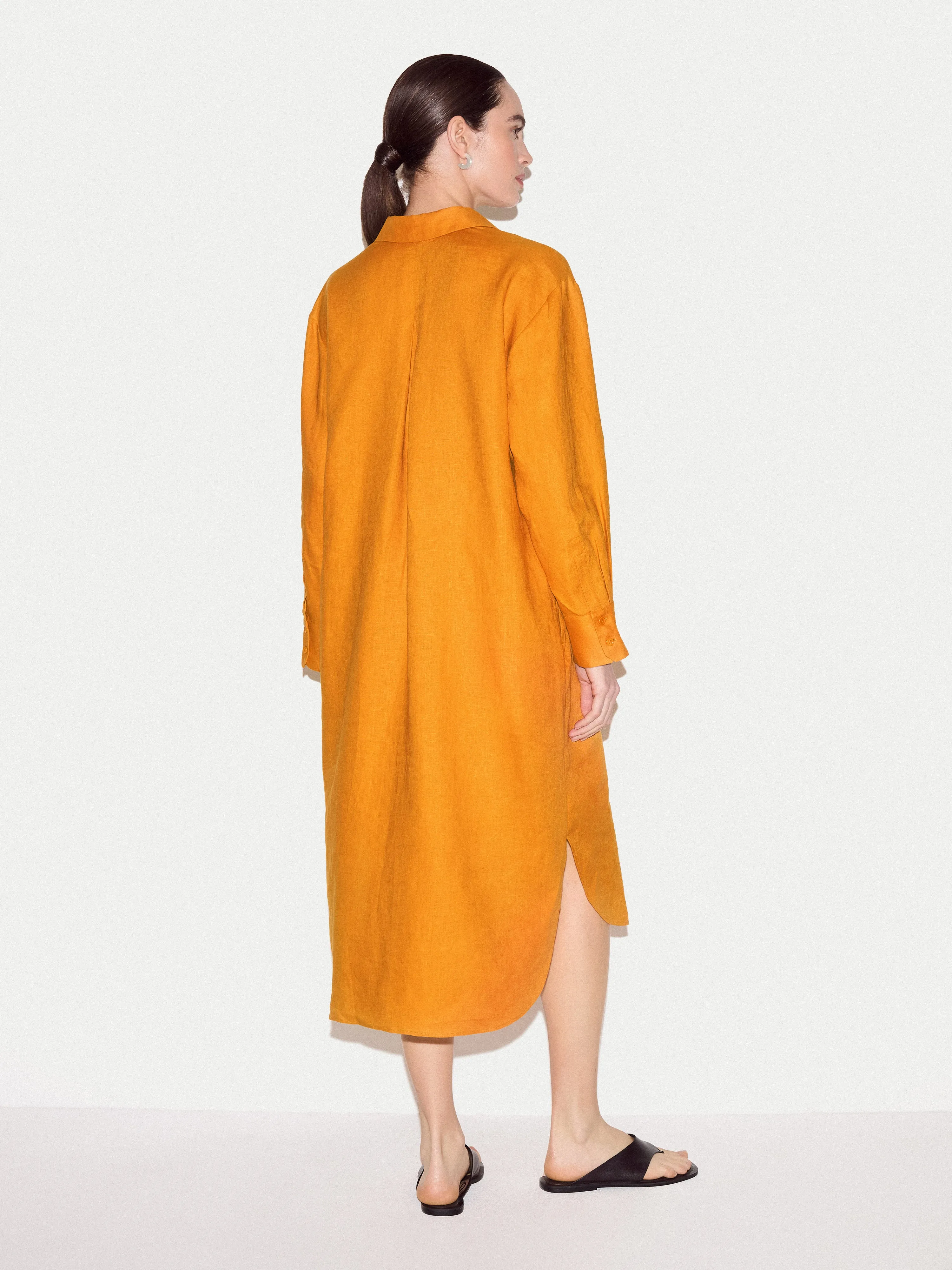 Linen Relaxed Shirt Dress | Orange sold by Jigsaw product image thumbnail 4